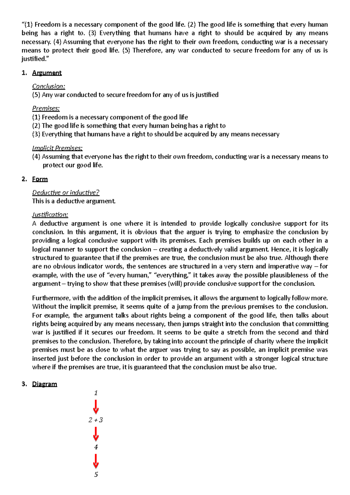 PHIL 101 Final Exam - Analyzing a Deductive Argument on Freedom - Studocu
