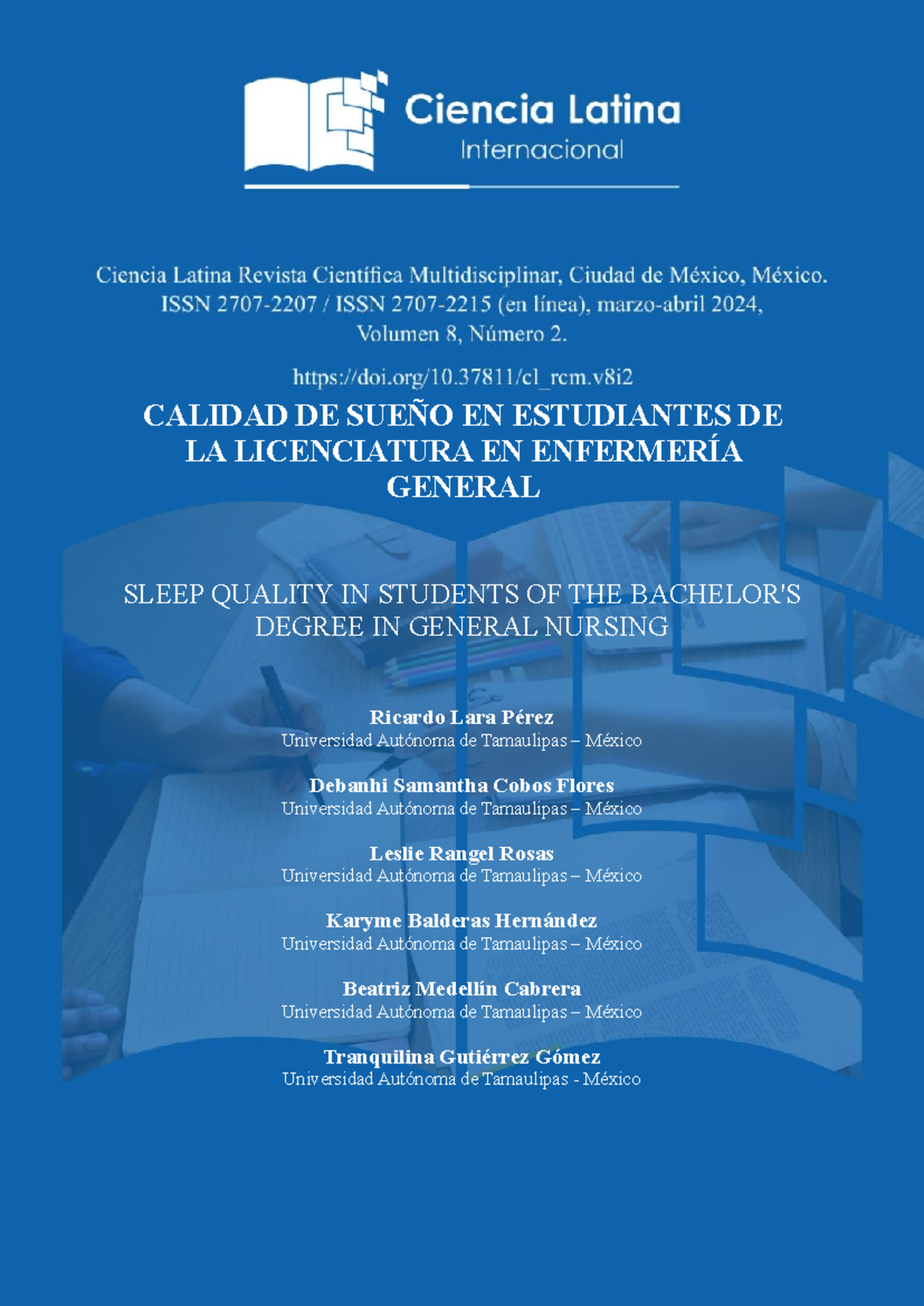 CALIDAD DE SUEÑO EN ESTUDIANTES DE ENFERMERÍA GENERAL: ESTUDIO 2023 ...