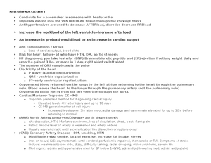 Med Surg Exam 3 Study Guide - Med Surg Exam 3 Study Guide Cardiac Week ...