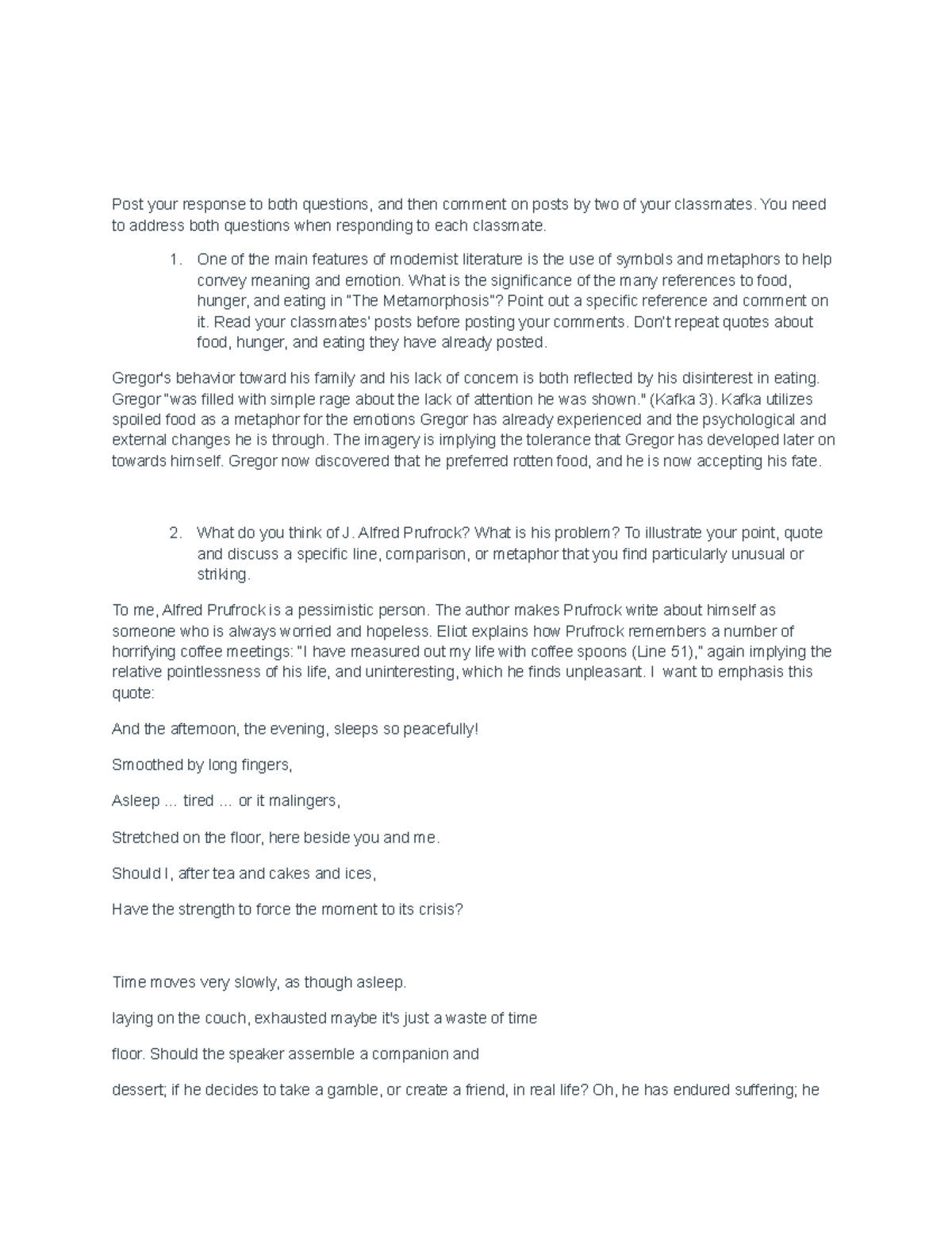 THE Metamorphosis - Study Guide about the story 