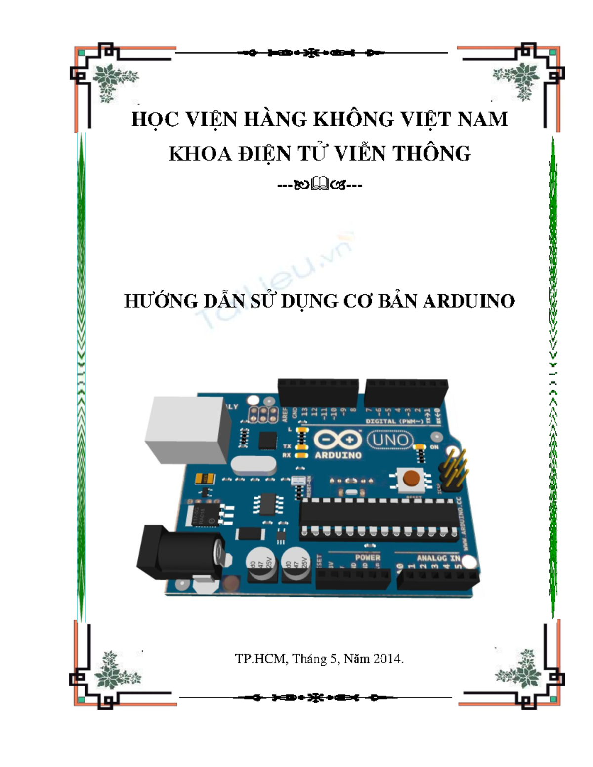 HƯỚNG DẪN SỬ DỤNG CƠ BẢN Arduino (Học viện Hàng không) - Studocu