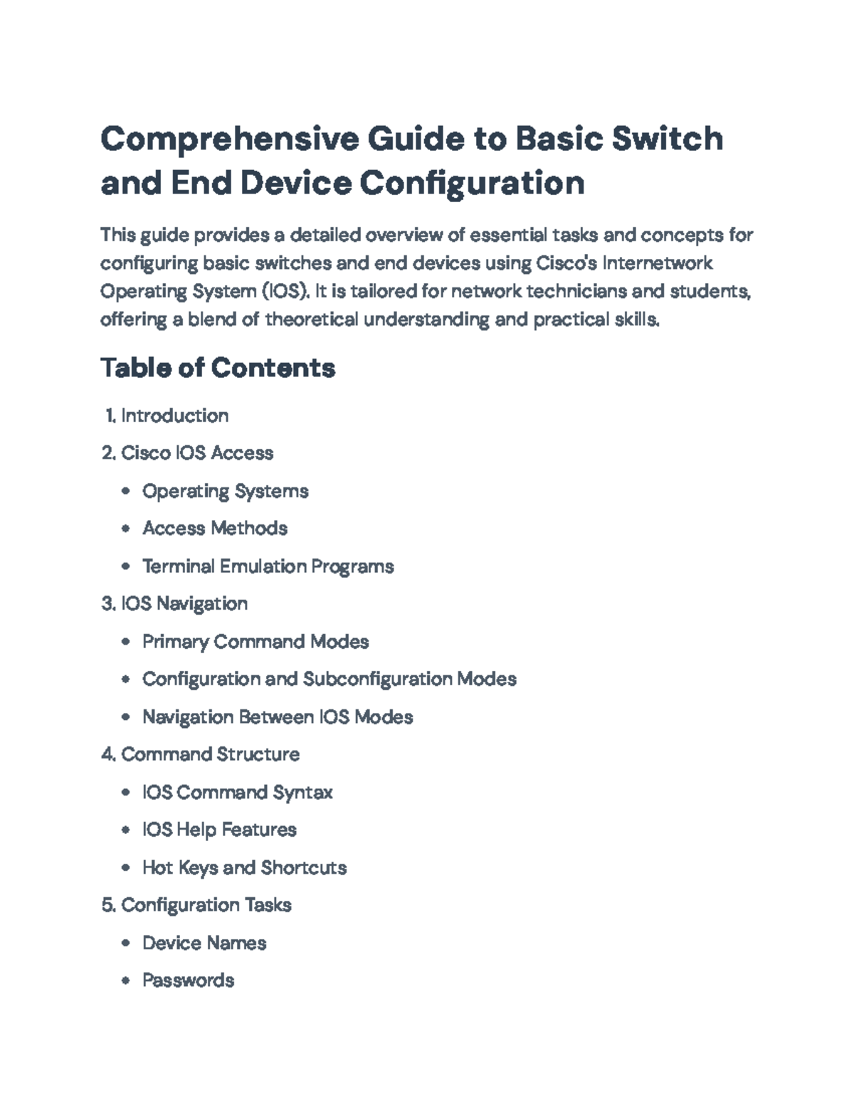 Comprehensive Guide to Basic Cisco IOS Configuration Techniques ...