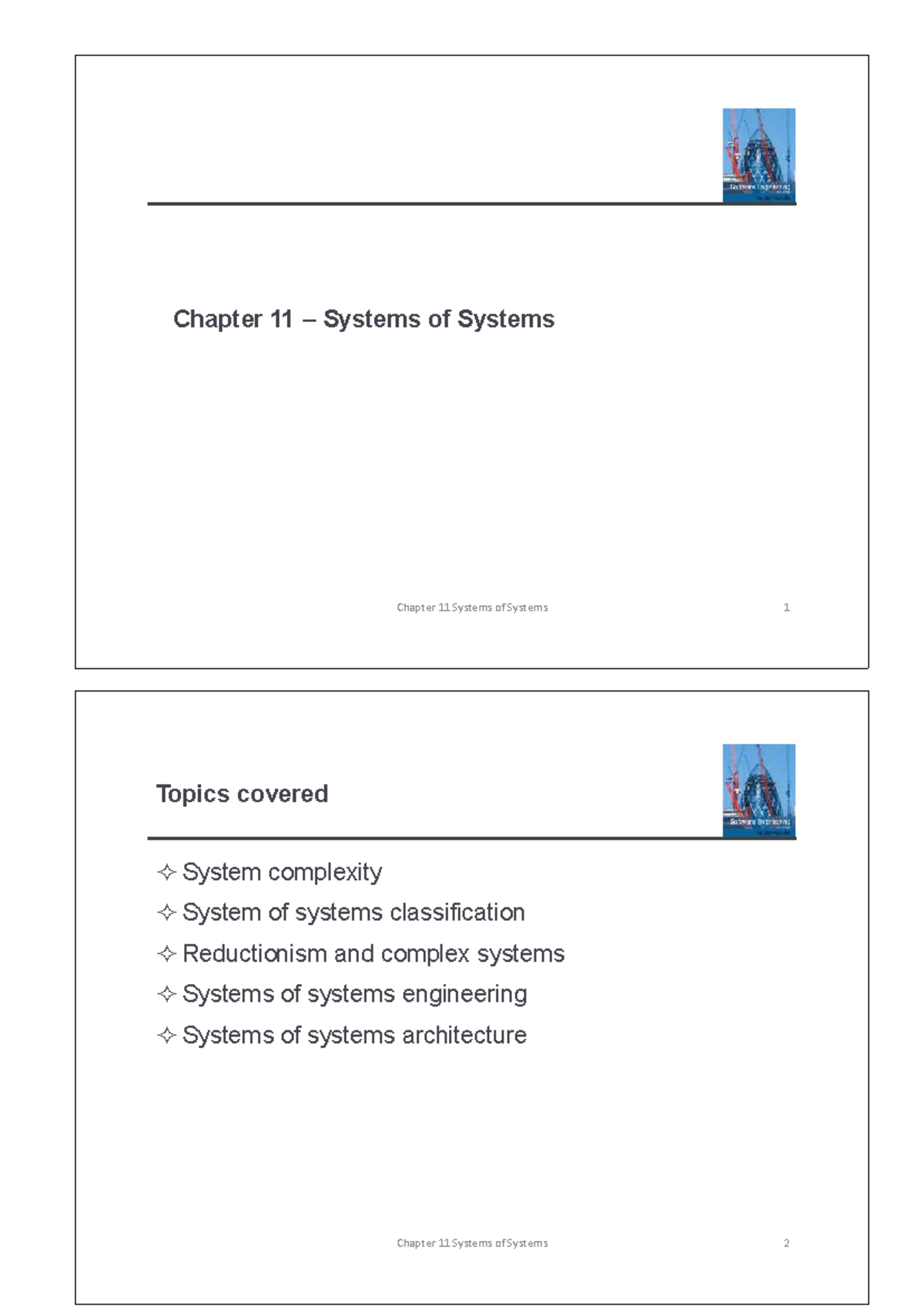 Chapter 11: Systems of Systems - Complexity and Engineering Insights ...