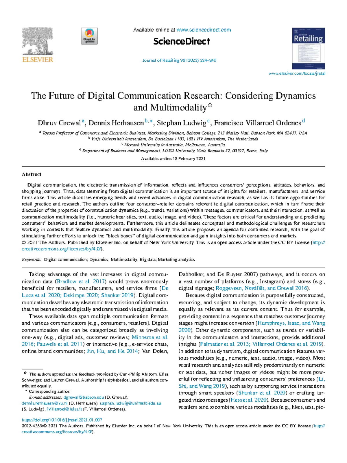 The Future of Digital Communication Research: Dynamics & Multimodality ...