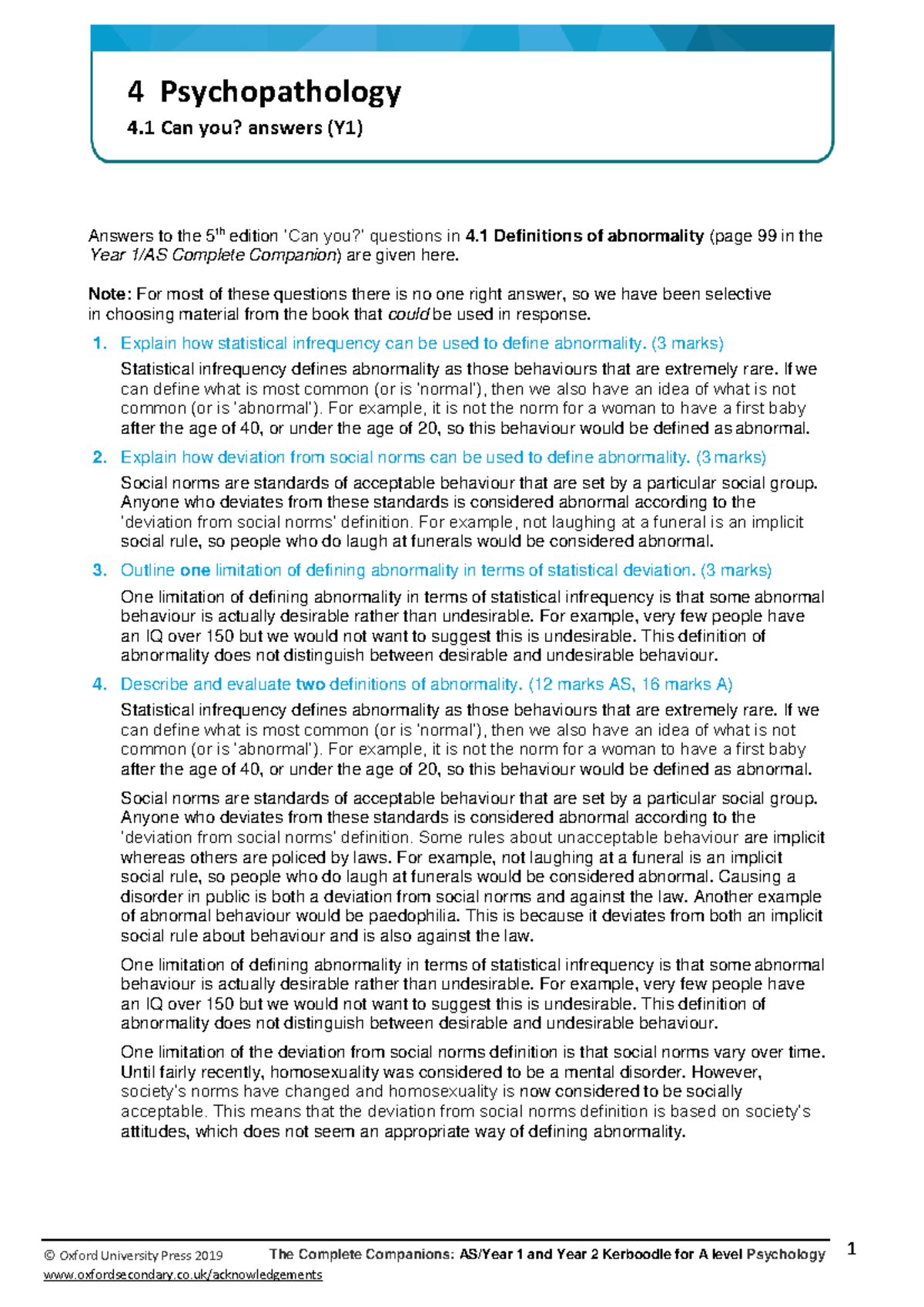 Psy ccas1 5ed 0401 AS01: Defining Abnormality - Key Concepts and ...