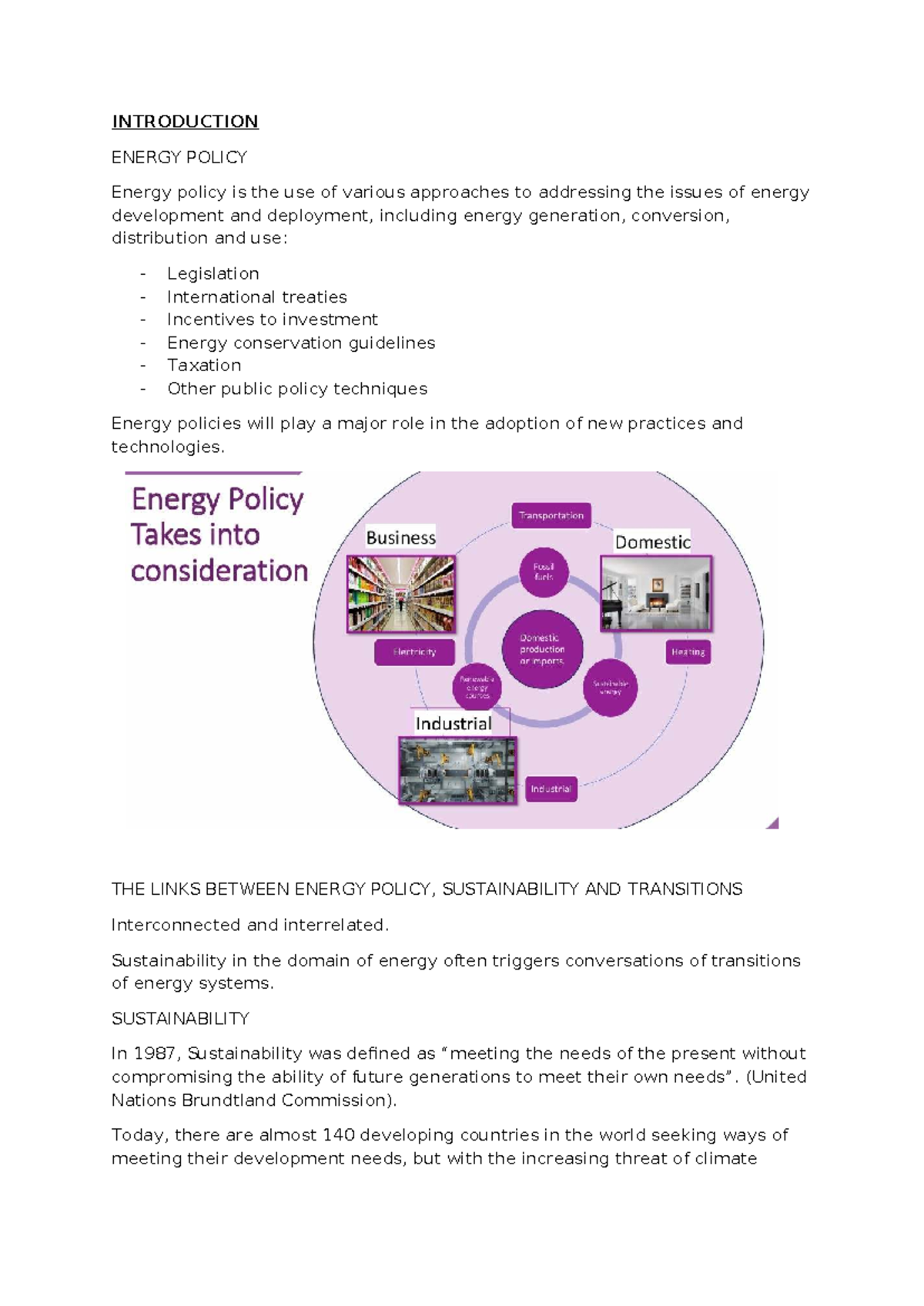 Energy Policy and Sustainability: A Comprehensive Overview (ENR 101 ...