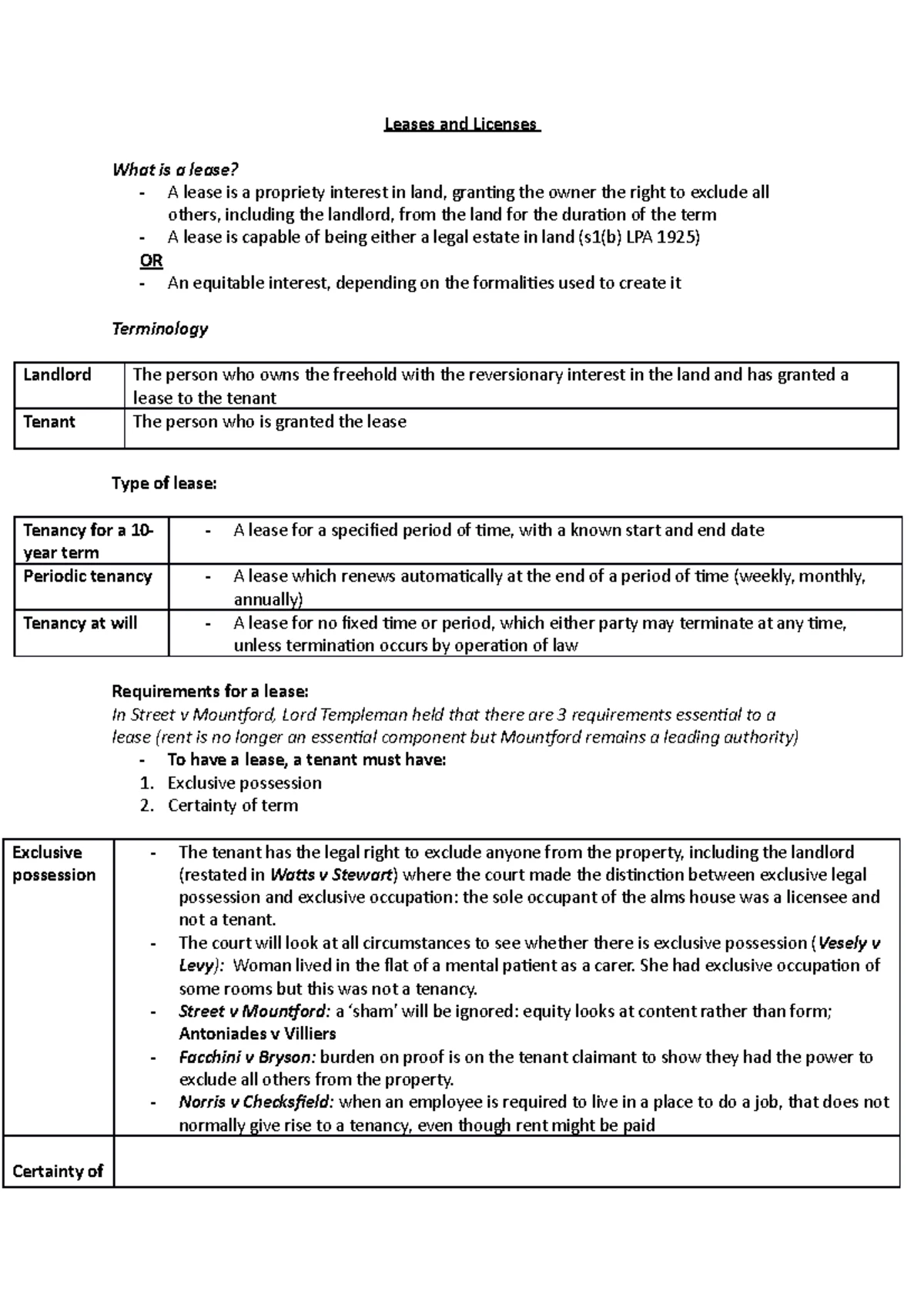 Leases and Licenses Case Law Analysis: Rent Regulation and Tenancy ...