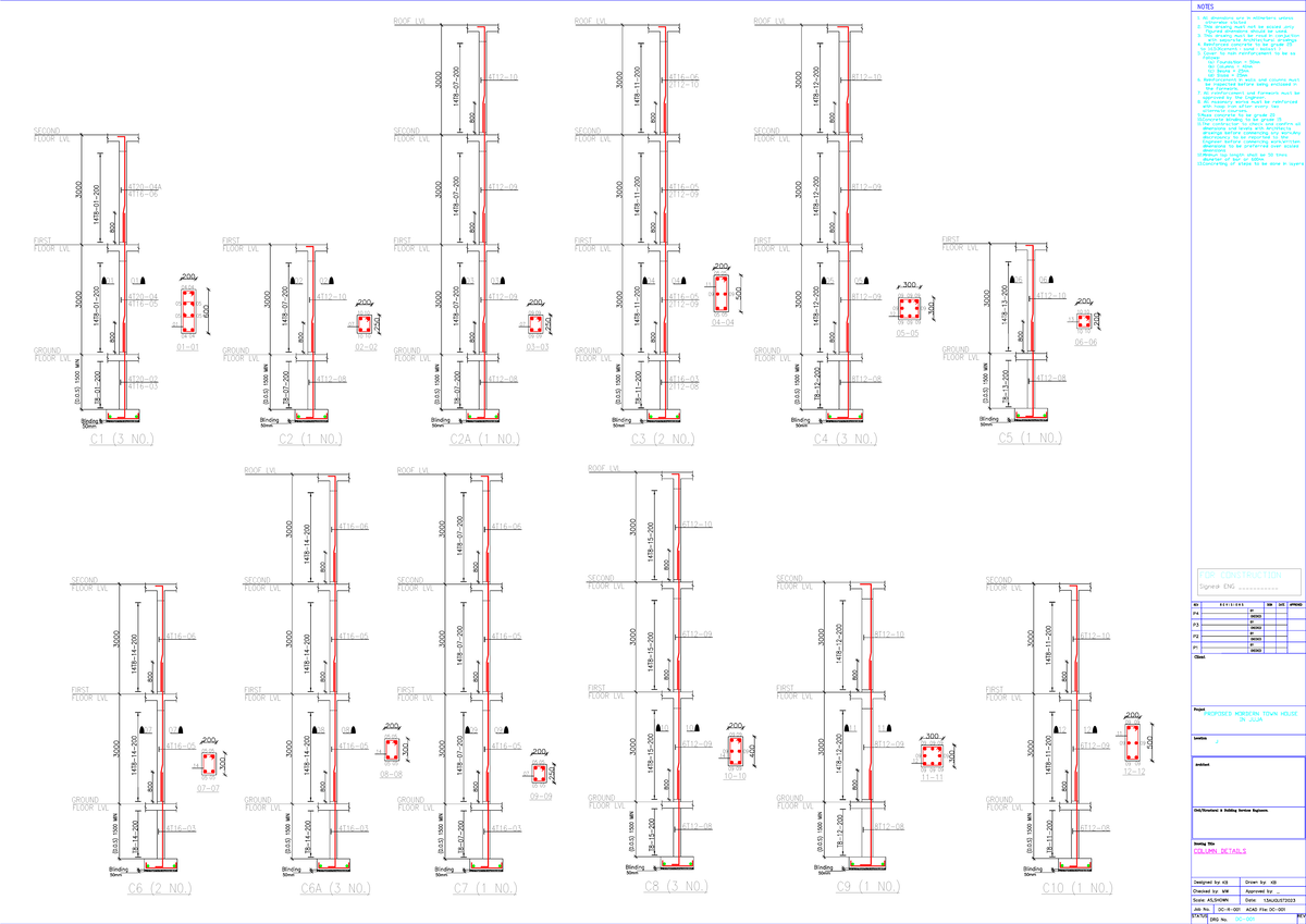 Column Design for Mansion (D.O.S) - Floor Level Details - Studocu