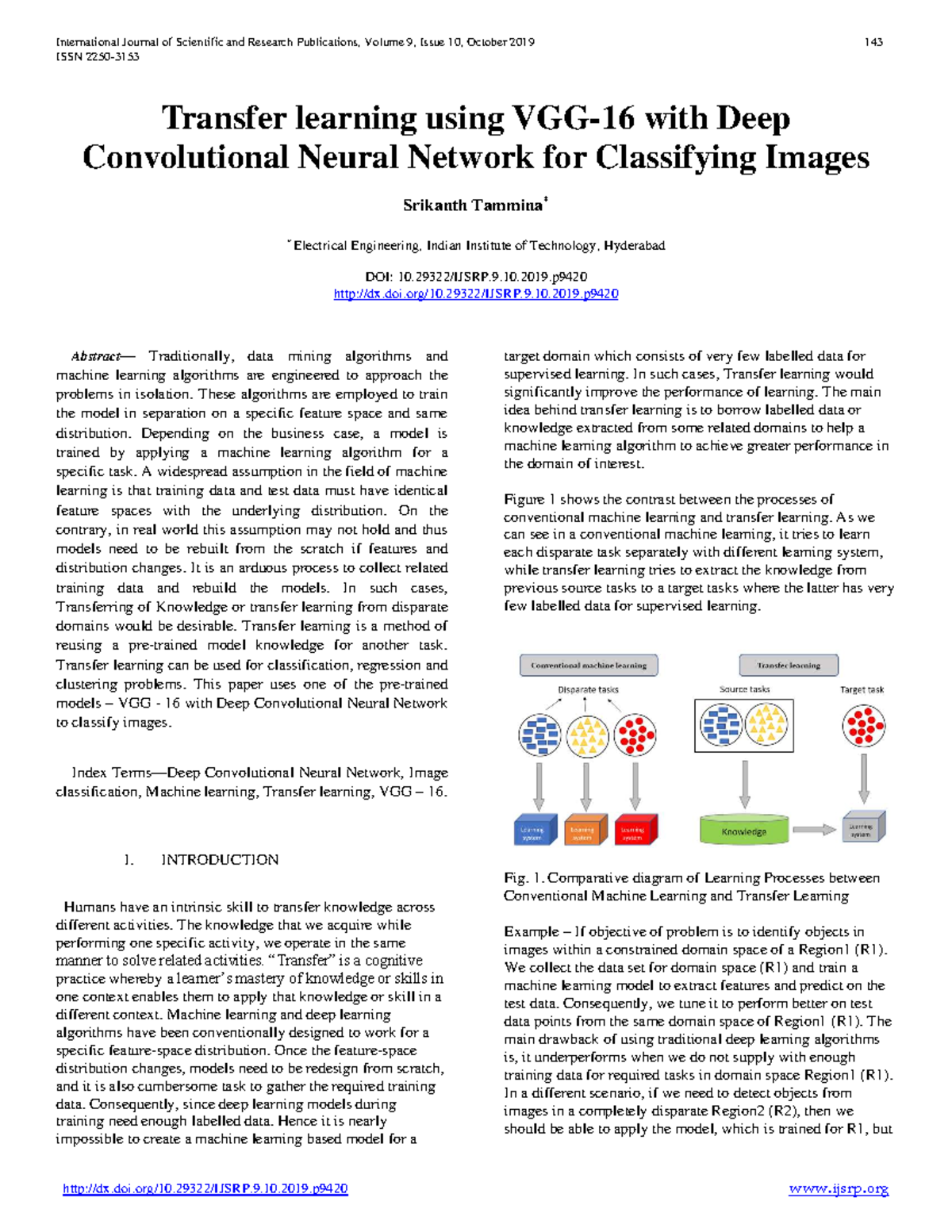 Transfer Learning with VGG-16 for Image Classification in EE 2019 - Studocu