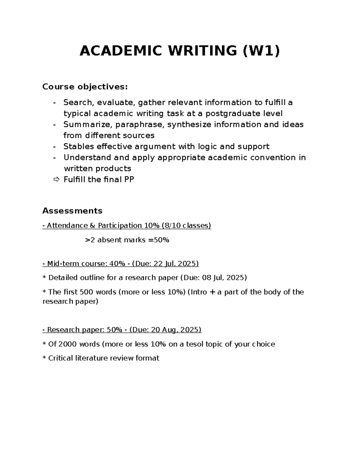 Academic Writing (W1) Research Questions and Techniques Guide - Studocu