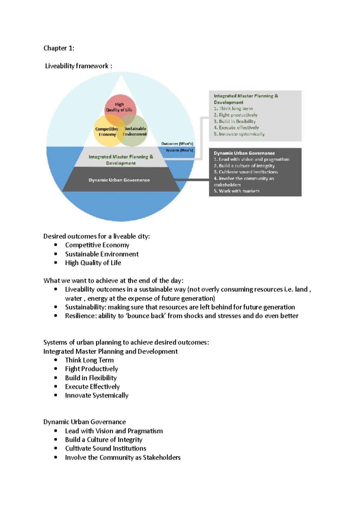 EG2501 Lecture Summary: Liveability Framework and Urban Governance ...