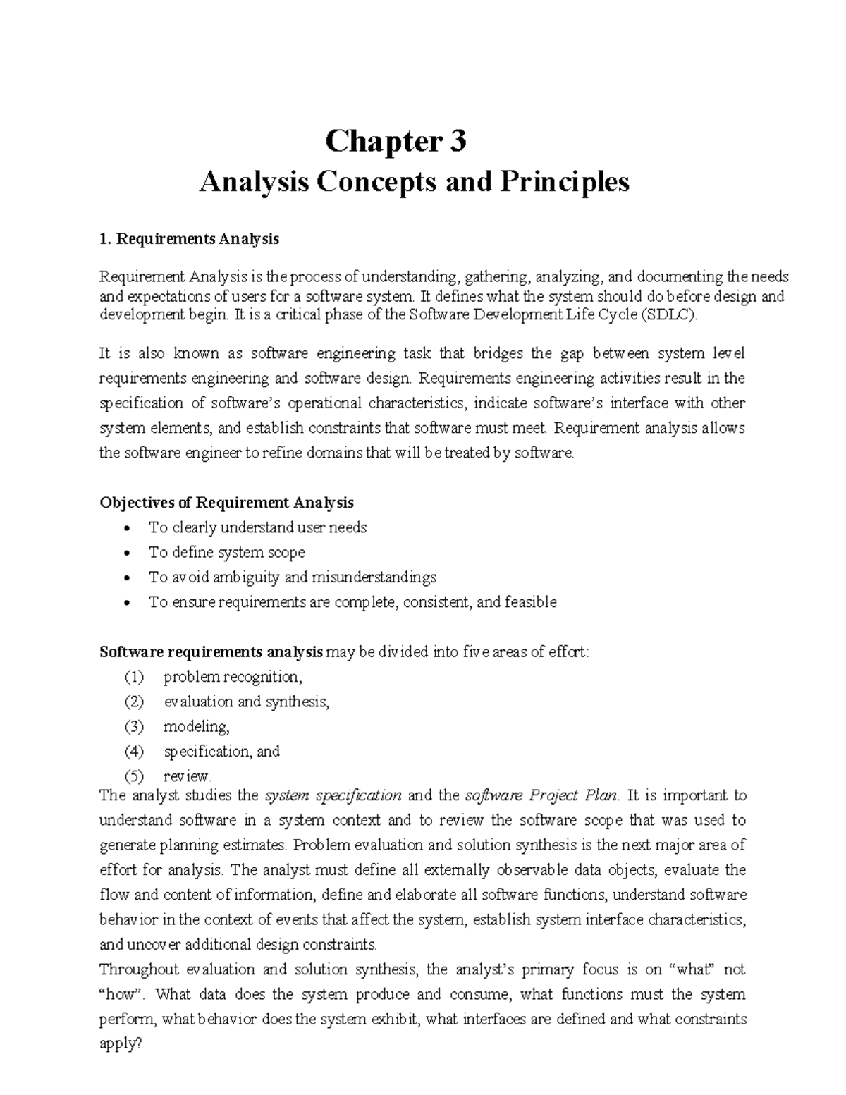 Chapter 3: Analysis Concepts and Principles - Requirements Analysis ...