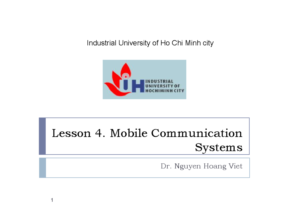 SD Lesson 4. Mobile communication systems - Toán học 12 - Lesson 4 ...