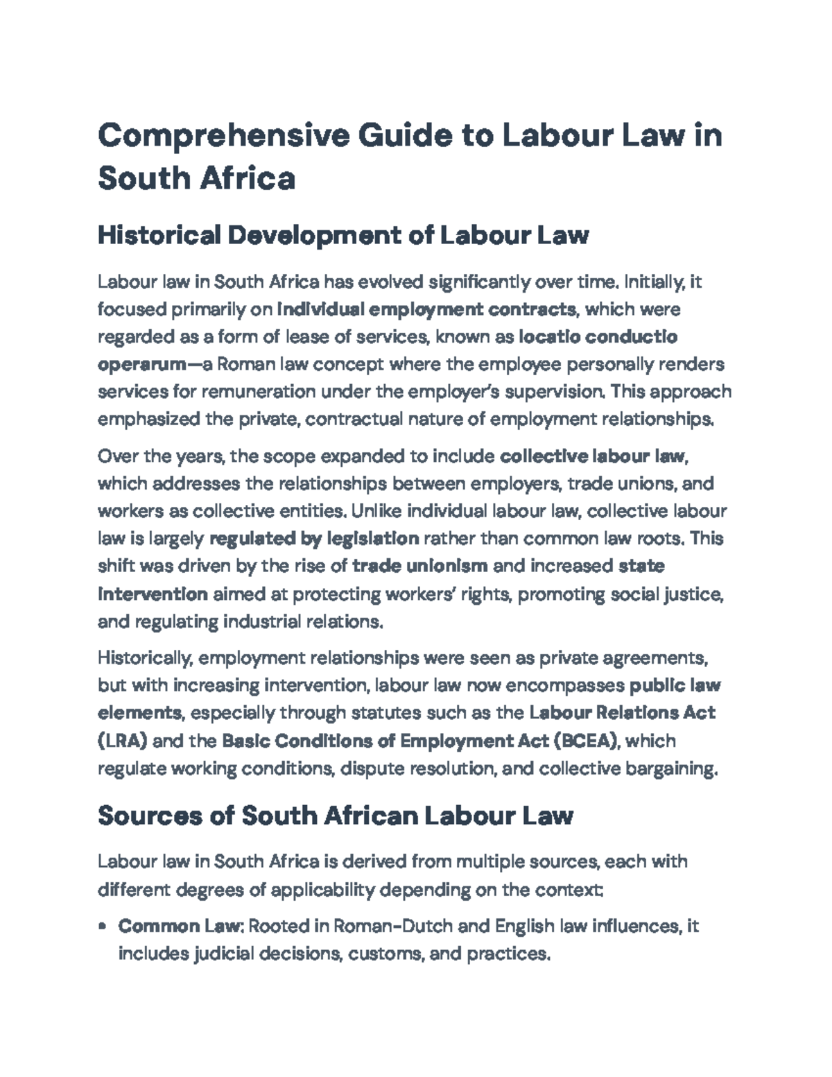 Comprehensive Overview of Labour Law in South Africa: BCEA & LRA ...