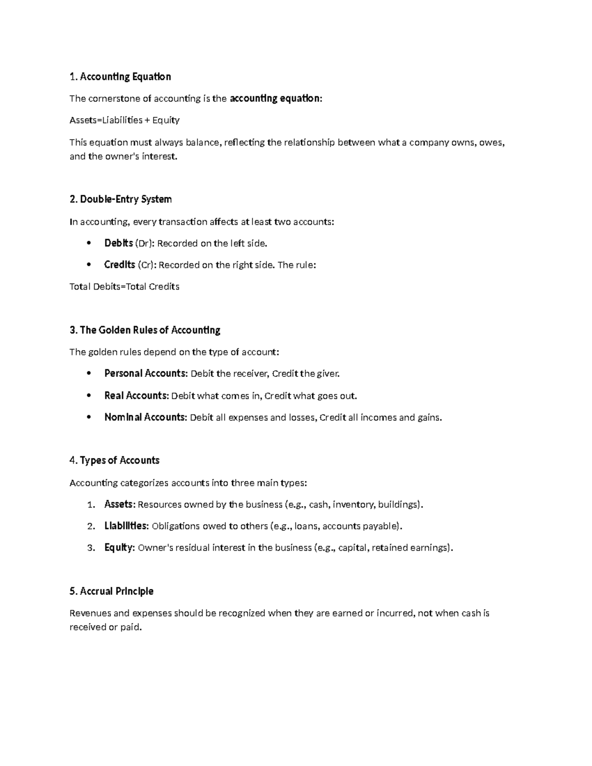 Basic Accounting Principles: Key Concepts & Rules Explained - Studocu