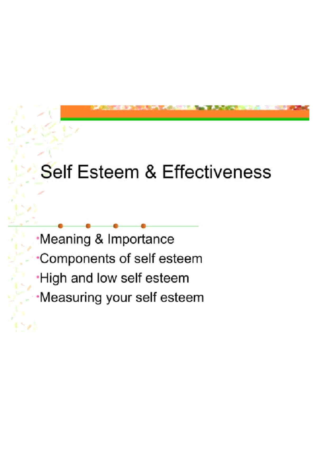 Self Esteem & Effectiveness - Four Components of Esteem Significance ...