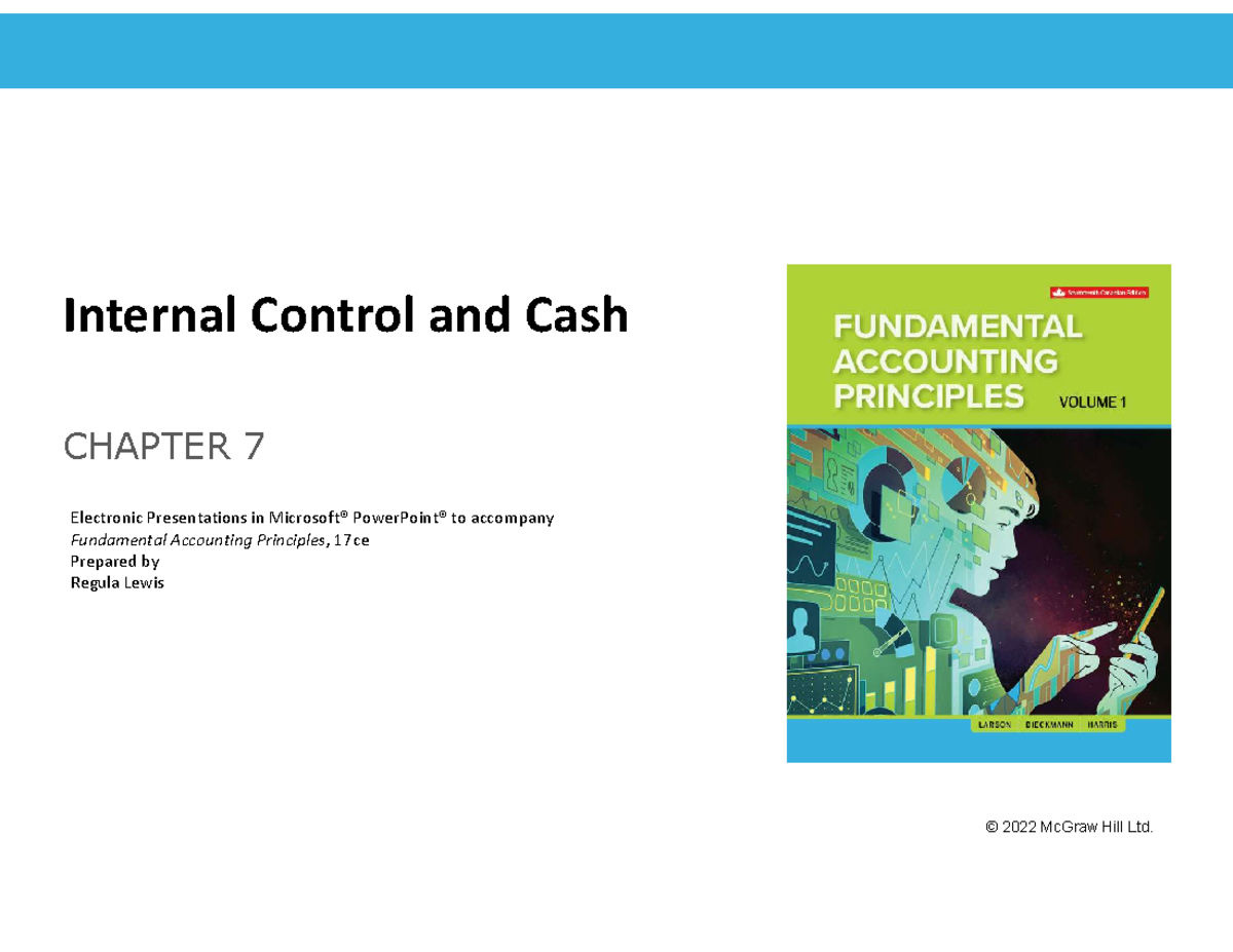 Chapter 7 - Internal Control Principles and Cash Management - Studocu
