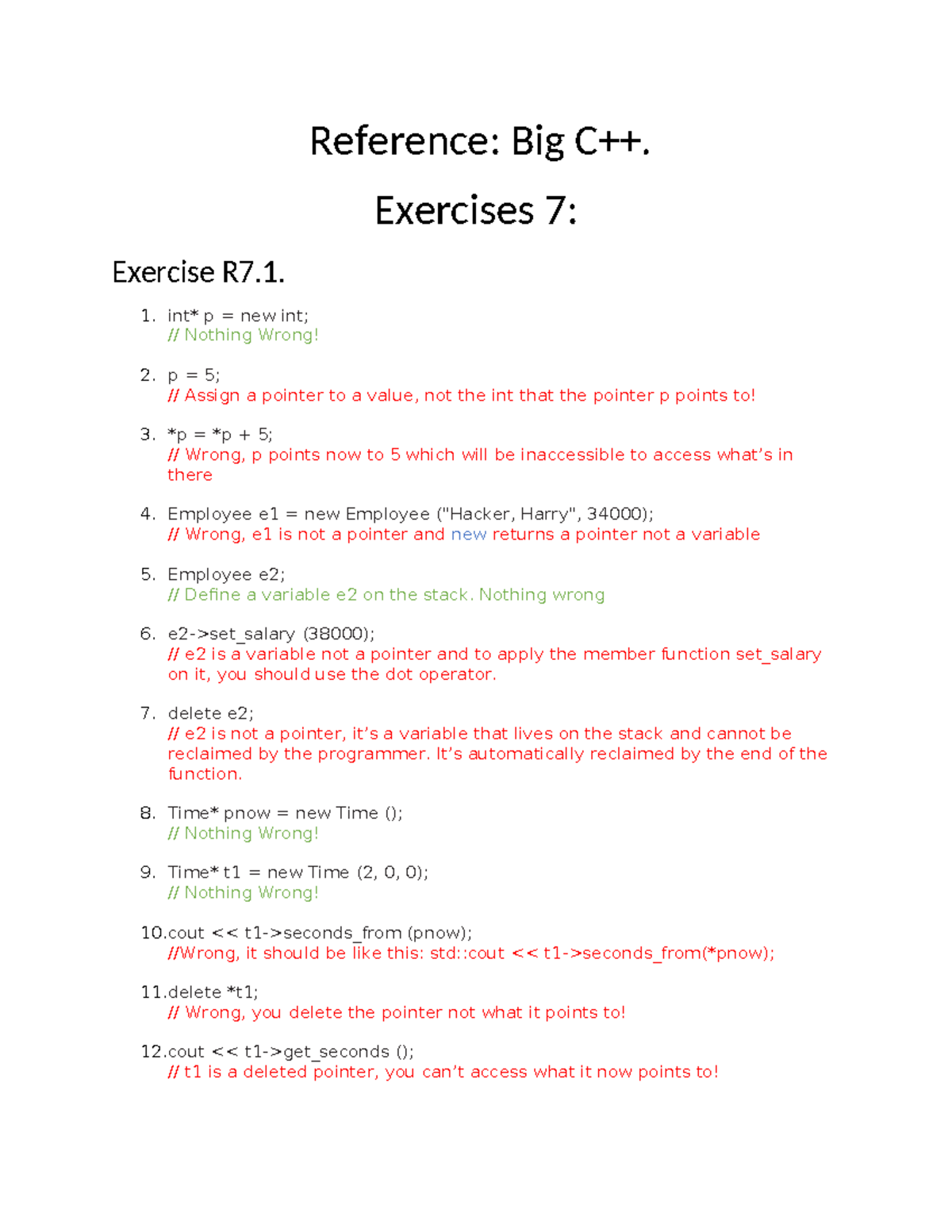Big-C++: Exercise 7 Solutions and Explanations - Studocu