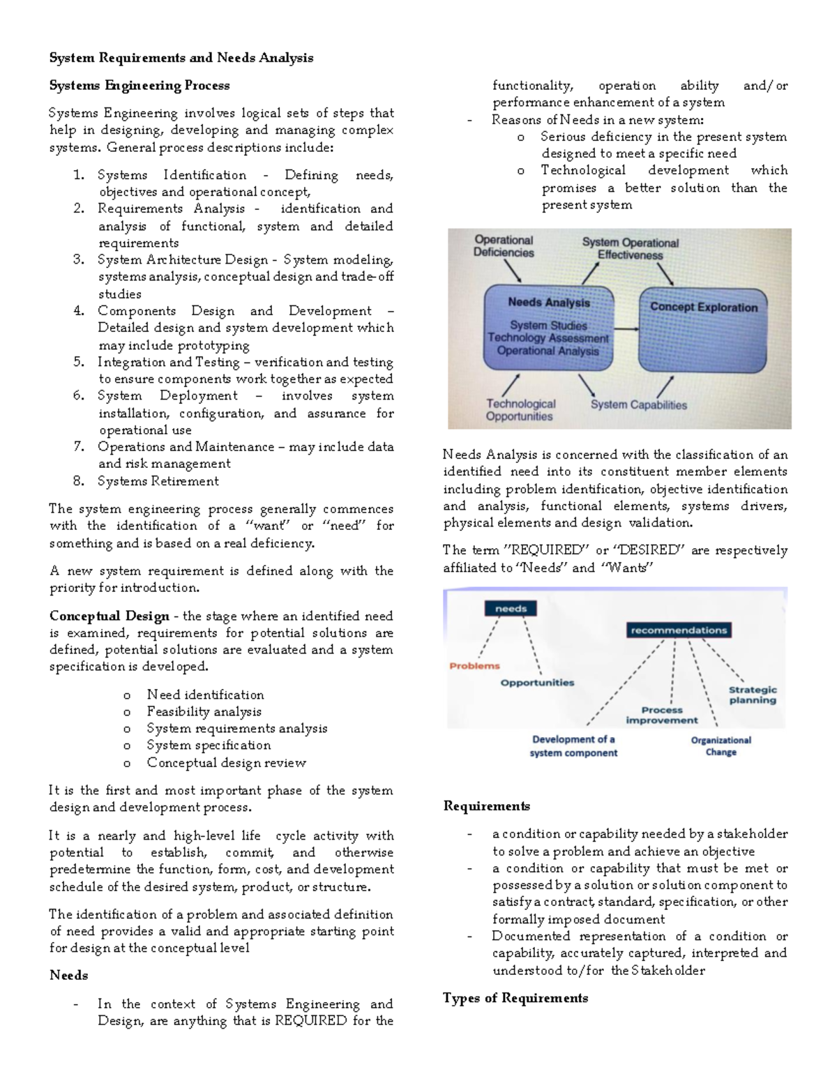 IE152-M2 - Systems Engineering Process: Requirements & Analysis Guide ...