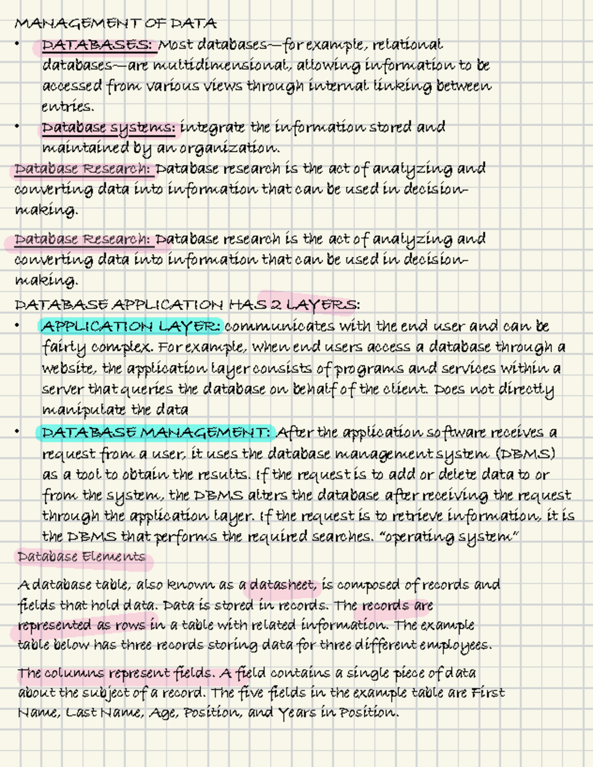 UNIT 6 DATA - Lecture Notes on Database Management & Research - Studocu