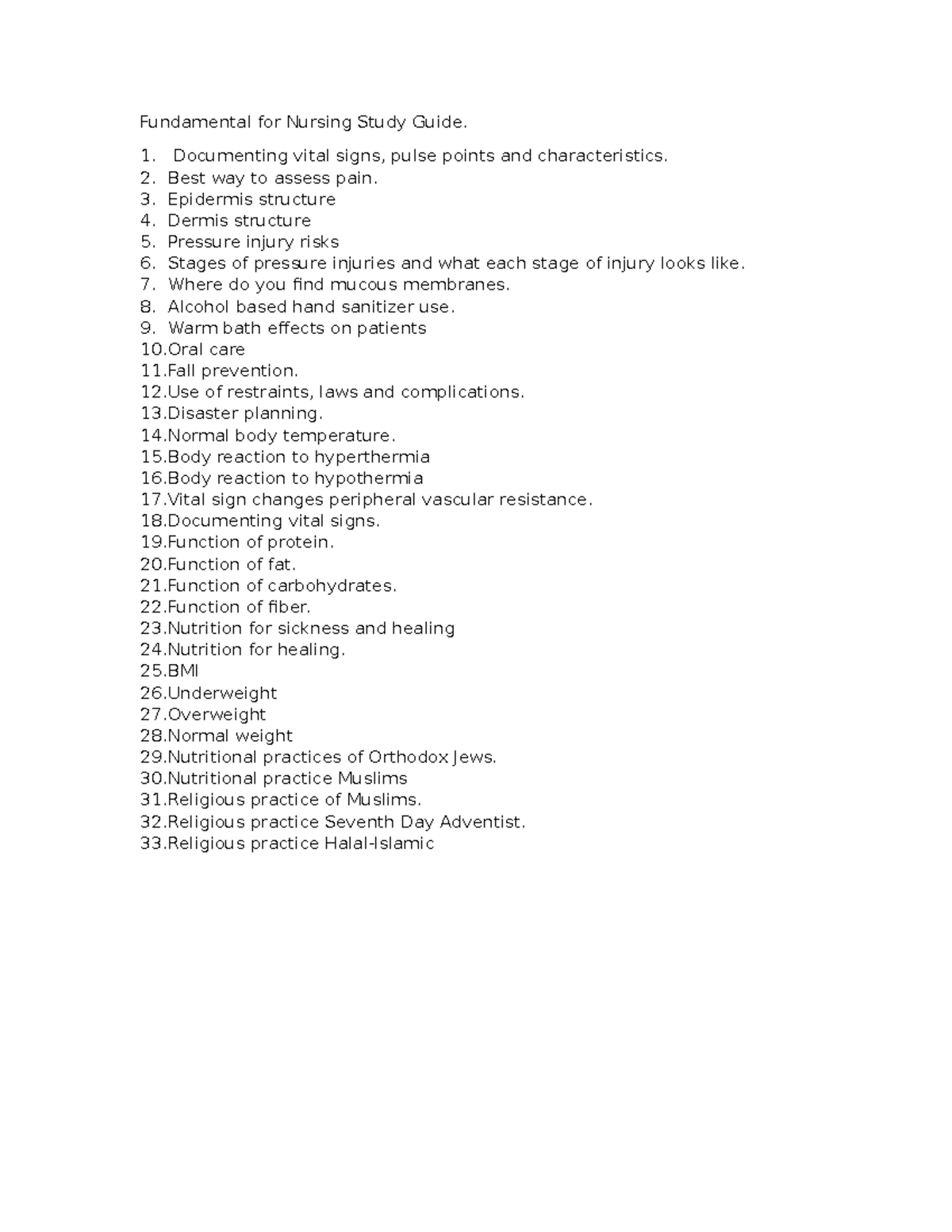 NUR 101: Comprehensive Study Guide for Vital Signs & Patient Care - Studocu