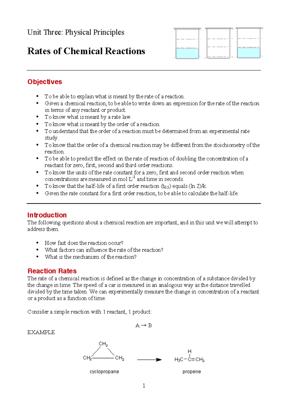 U3P8-Rates - Lecture notes 4 - Unit Three: Physical Principles Rates of ...