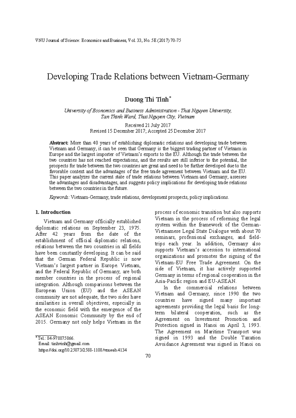 4134 37 7729 2 10 2018 0306 - VNU Journal of Science: Economics and ...