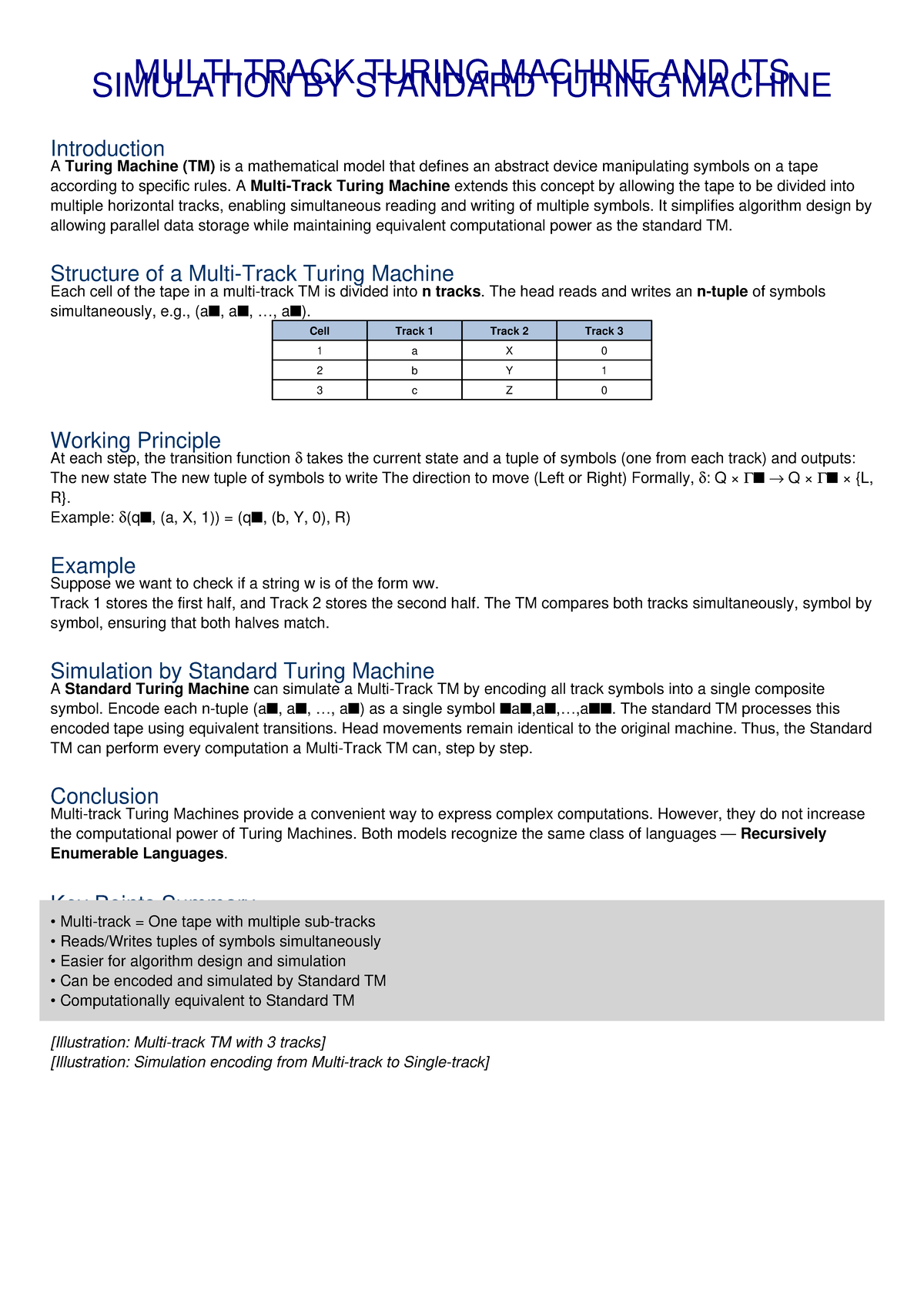 Multi-Track Turing Machine Simulation A3 Poster - Studocu