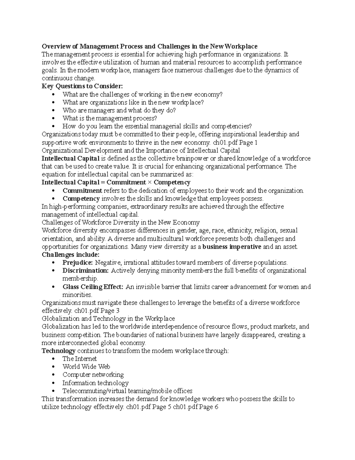 Management Process and Challenges in the New Workplace (C1-qlh) - Studocu