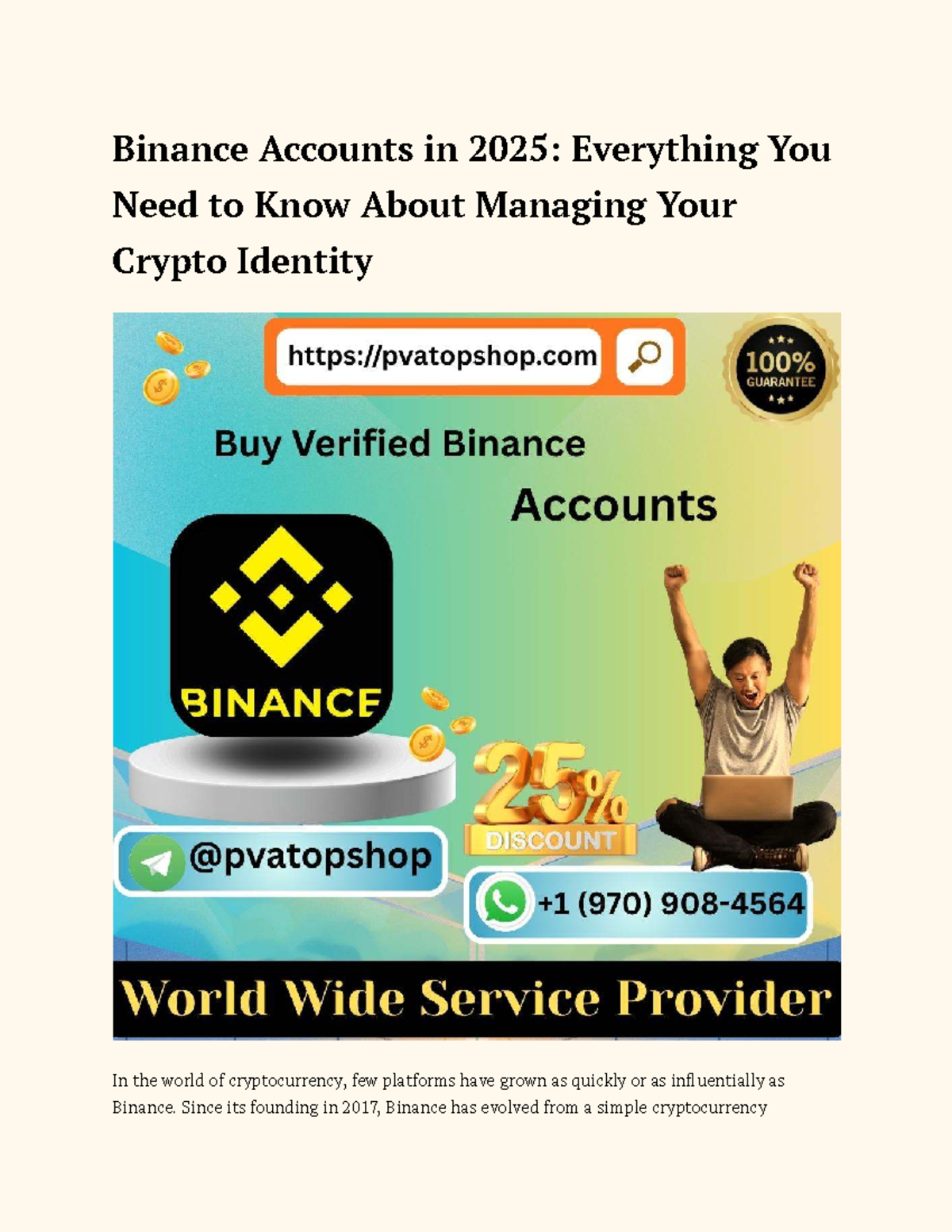 Binance Accounts in 2026: Your Guide to Crypto Identity Management - Studocu