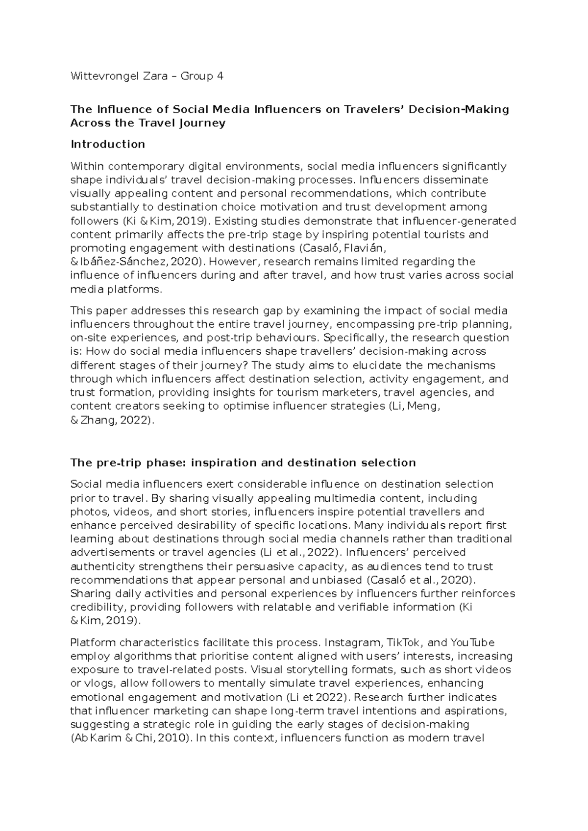 SOC 101 Final Exam: The Role of Social Media Influencers in Travel ...