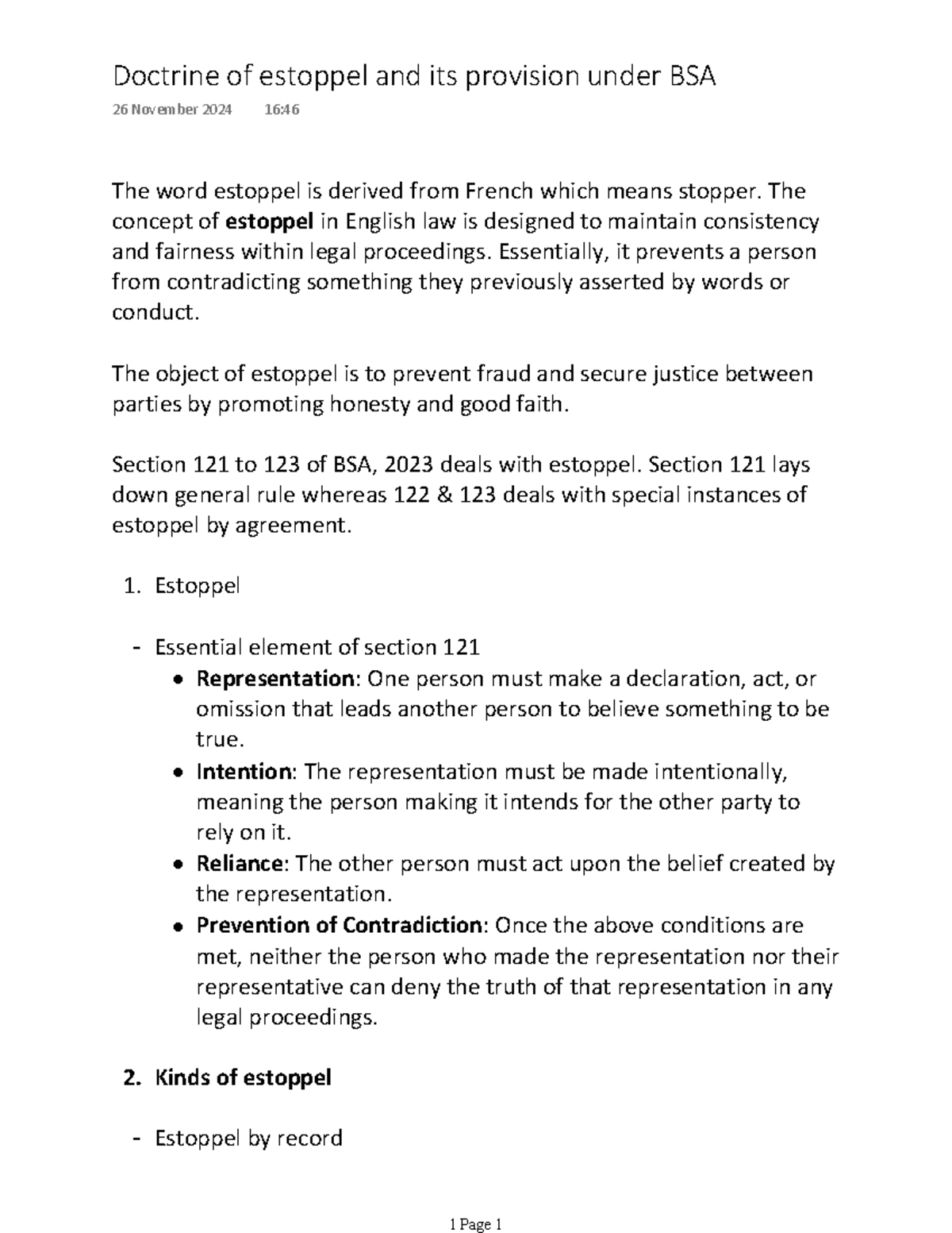 Estoppel Principles Under BSA: Key Notes & Concepts for Law Students ...