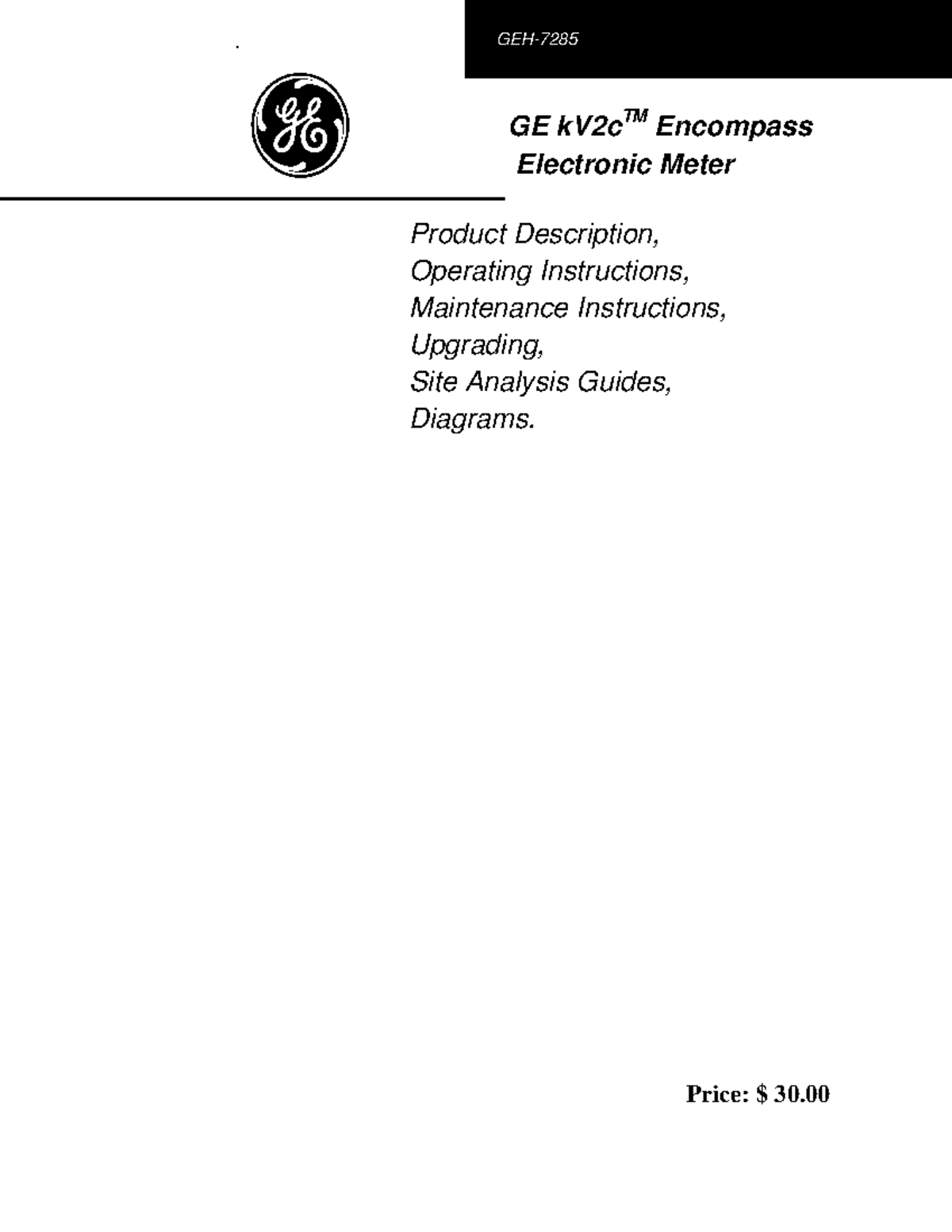 GE kV2c Encompass Electronic Meter: Product & Operating Guide - Studocu