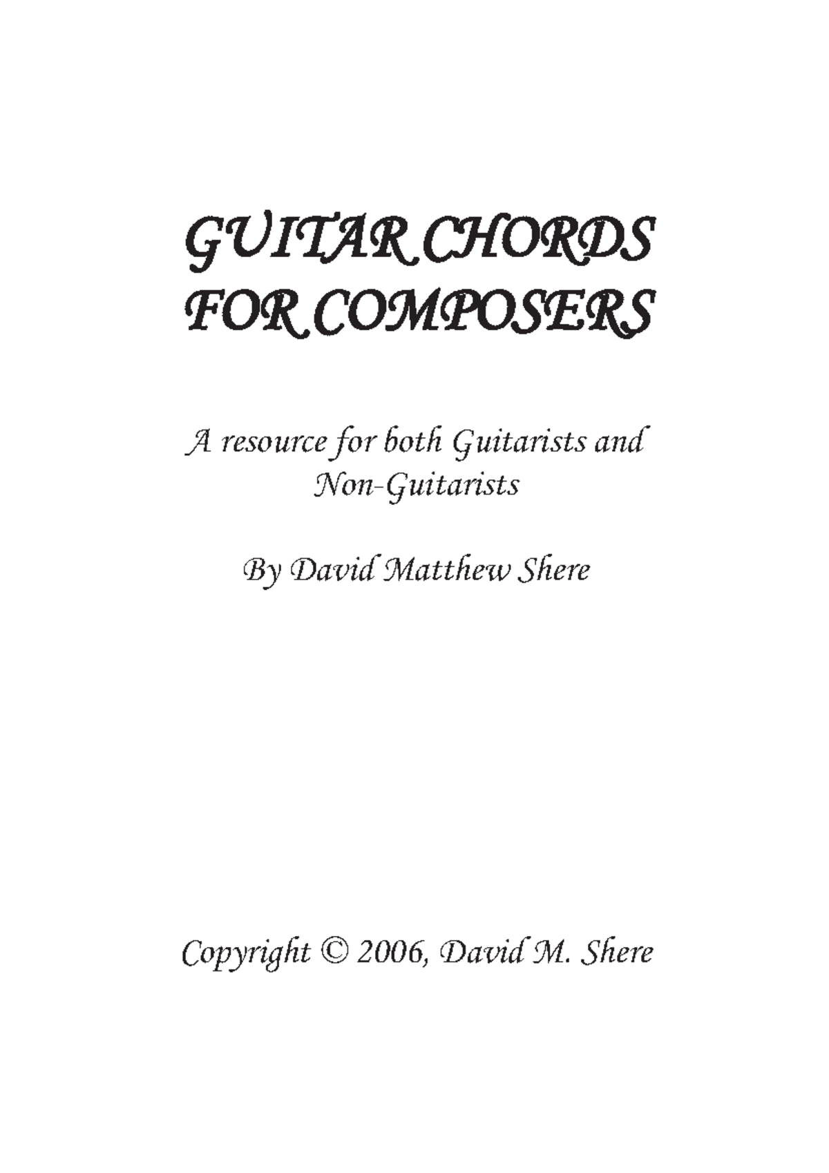 Guitar Chords for Composers: A Comprehensive Resource Guide - Studocu