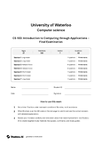 Cs100 - UWaterloo - Computer science - Studocu