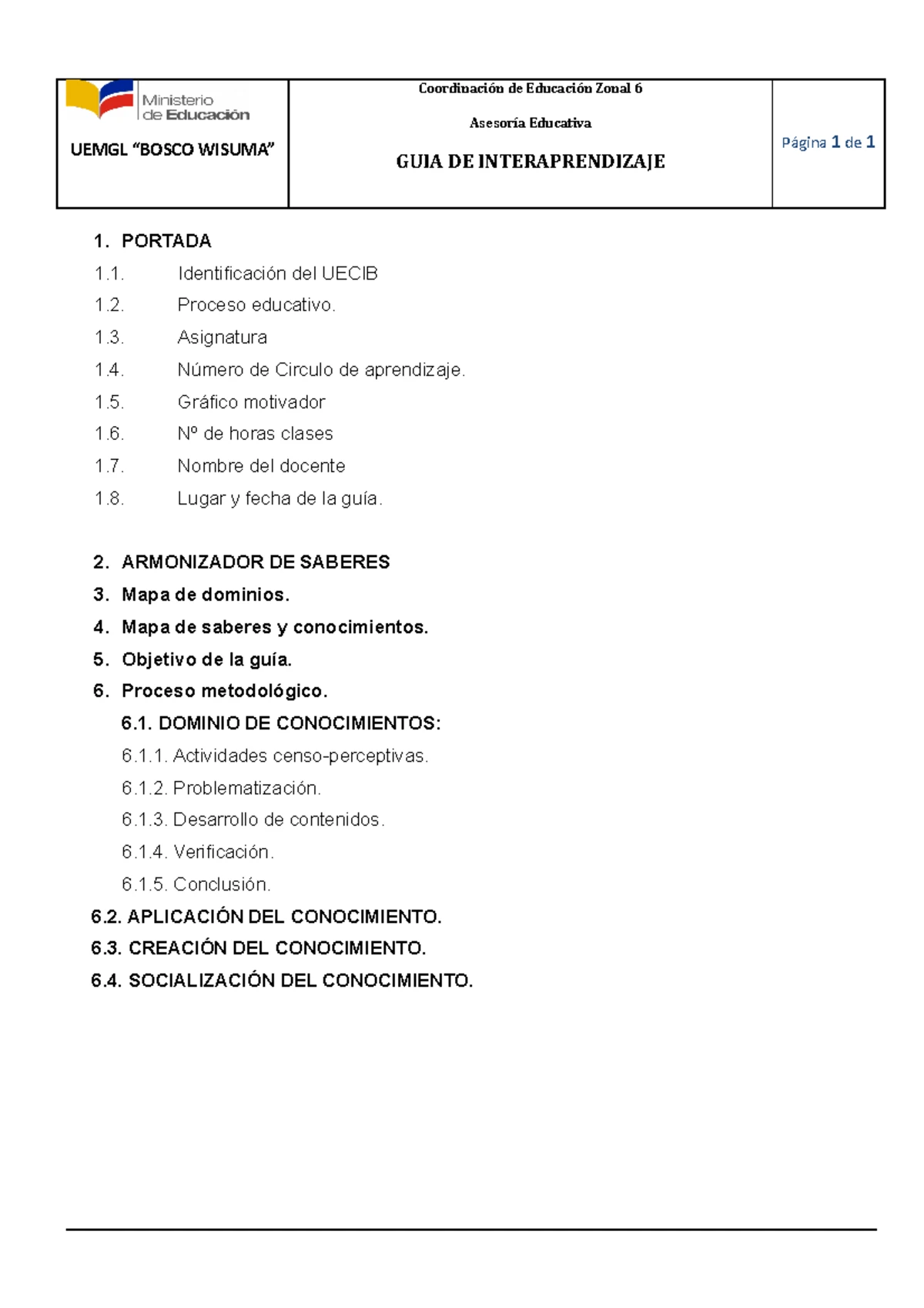 GUIA 3° DE Interaprendizaje - Fredy-4° EGB - Datos informativos: o ...