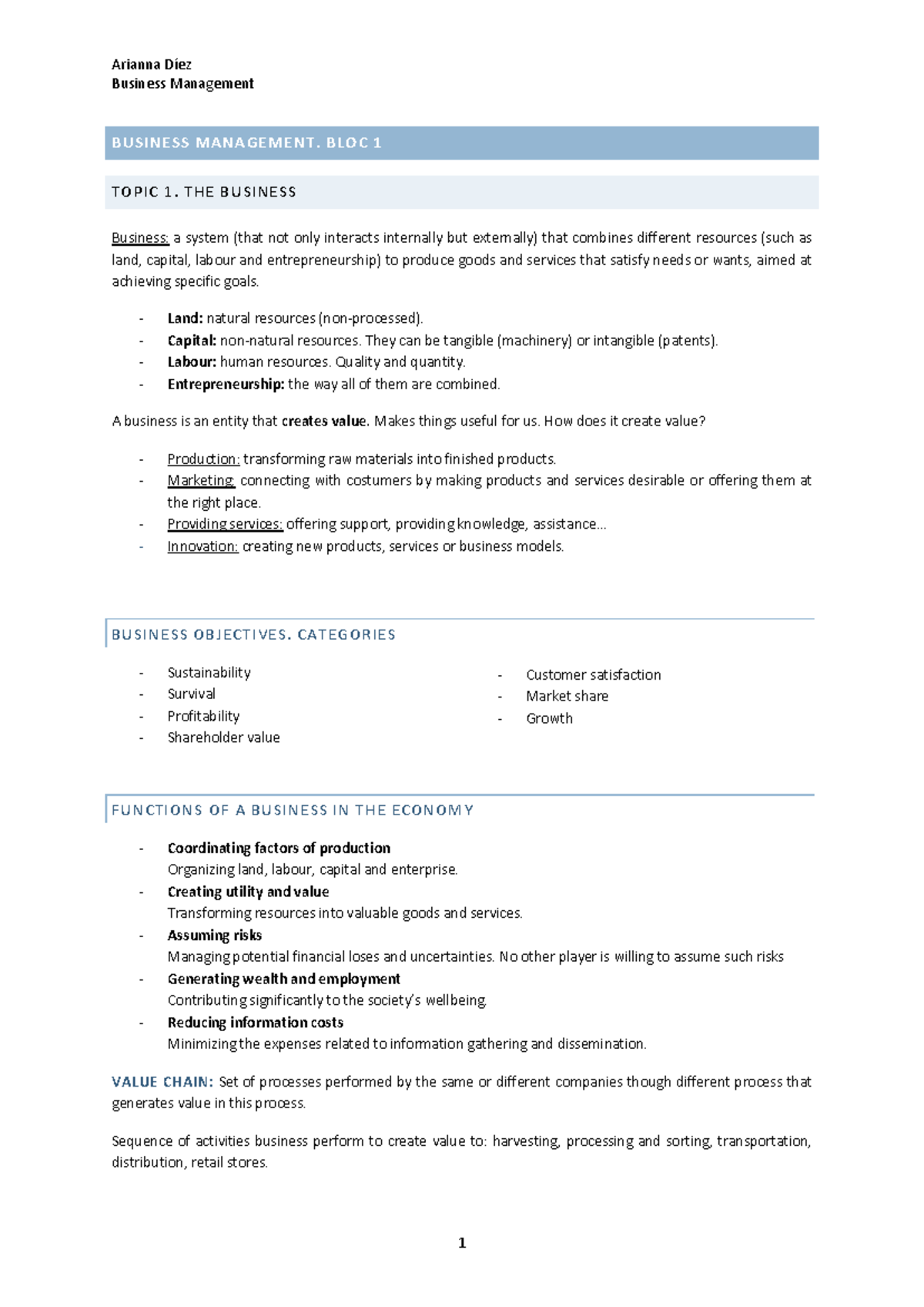 Business Management (BUSINESS MANAGEMENT) Final Exam Notes - Studocu