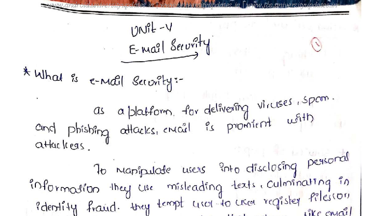 5-CNS Unit 5 - Email Security and Cryptography Overview - Studocu