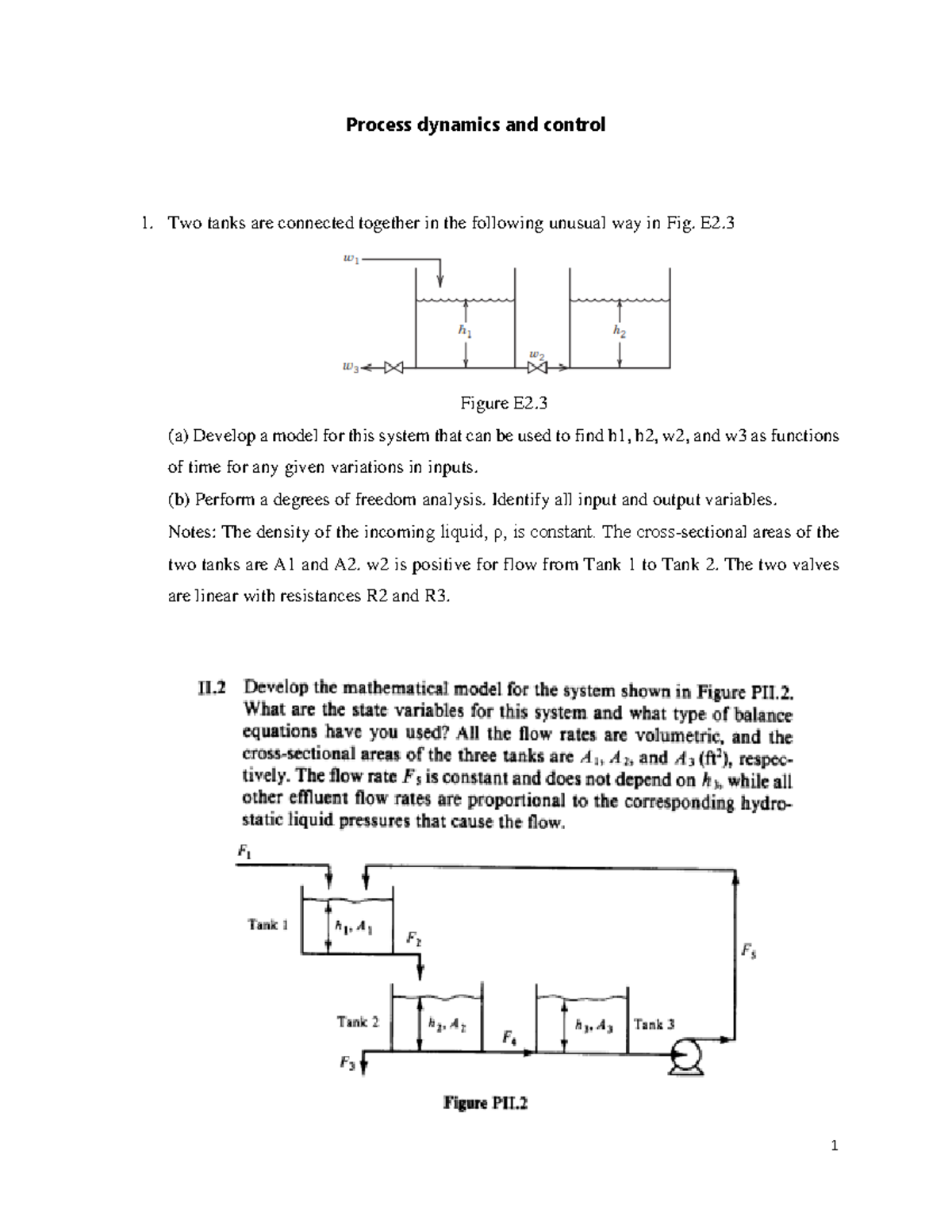 PDC 2023 Assignment 2: Model Development for Tank System Dynamics - Studocu