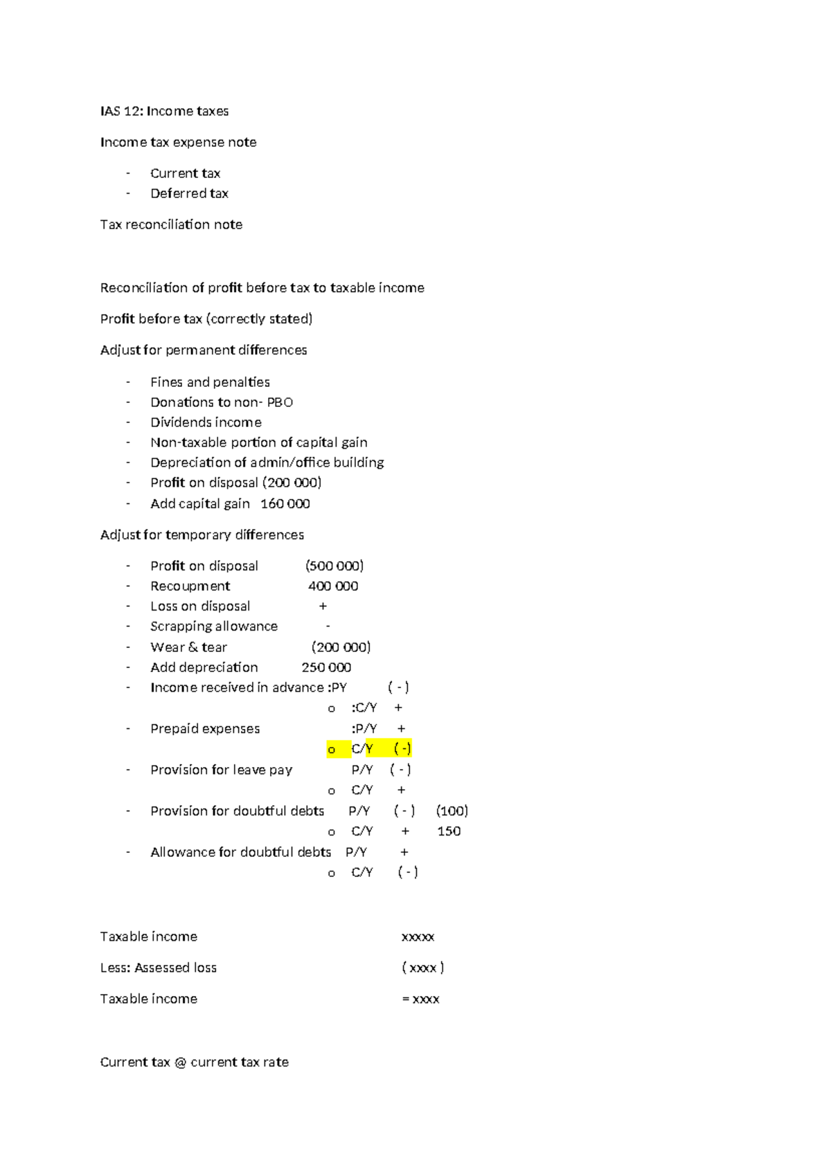 IAS 12: Understanding Deferred Tax and Income Tax Reconciliation - Studocu