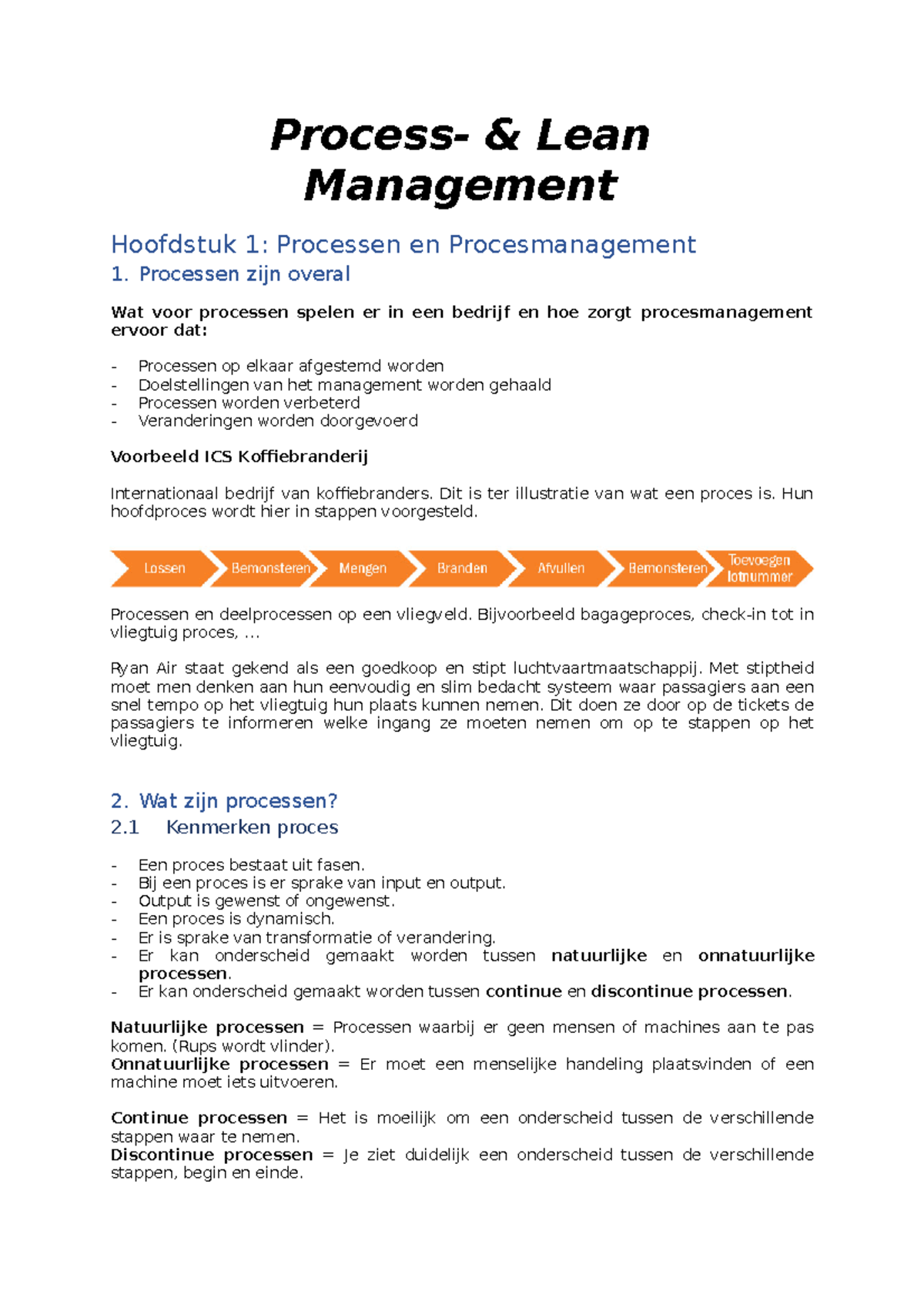 Process and Lean Management Overview - SV Class Notes - Studocu