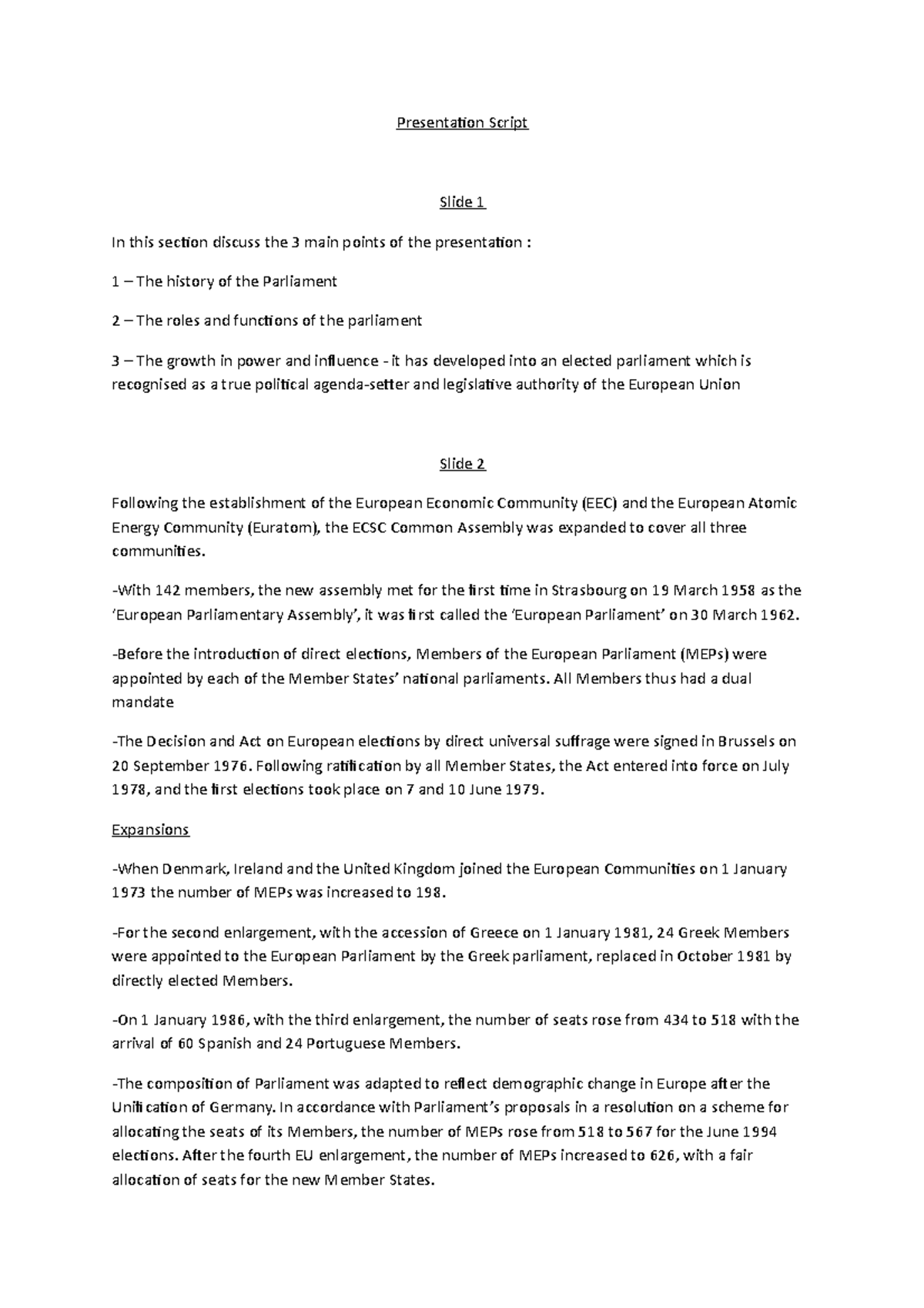Presentation Script - Presentation Script Slide 1 In this section ...