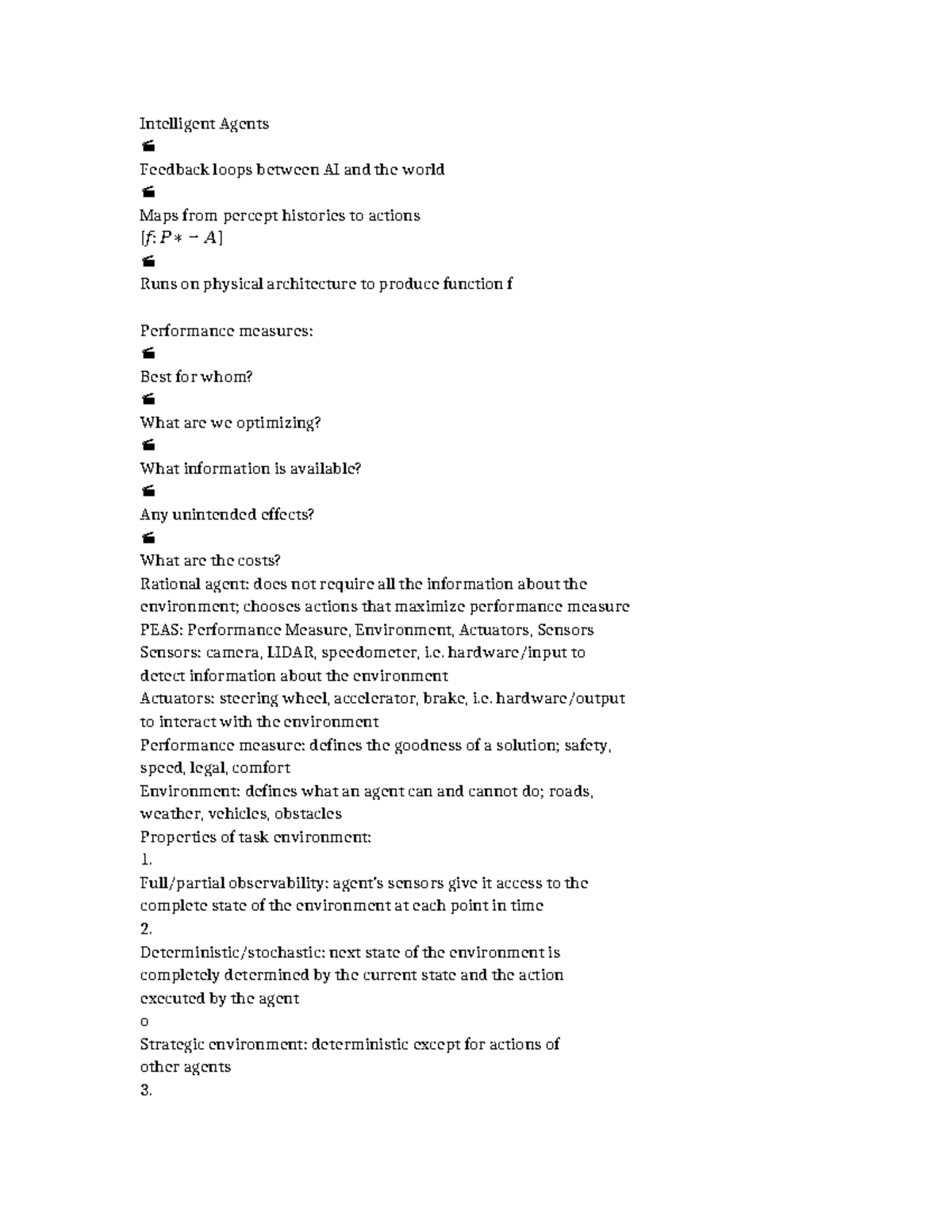 CS2109S Midterm Study Notes: Intelligent Agents and Search Algorithms ...