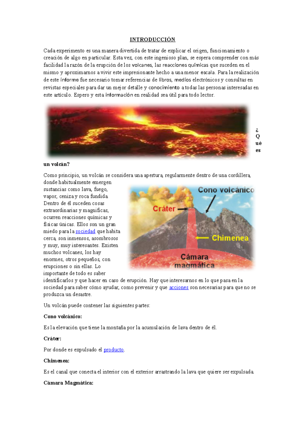 Experimento De Volcanes Proyecto De Ciencias 101 Studocu