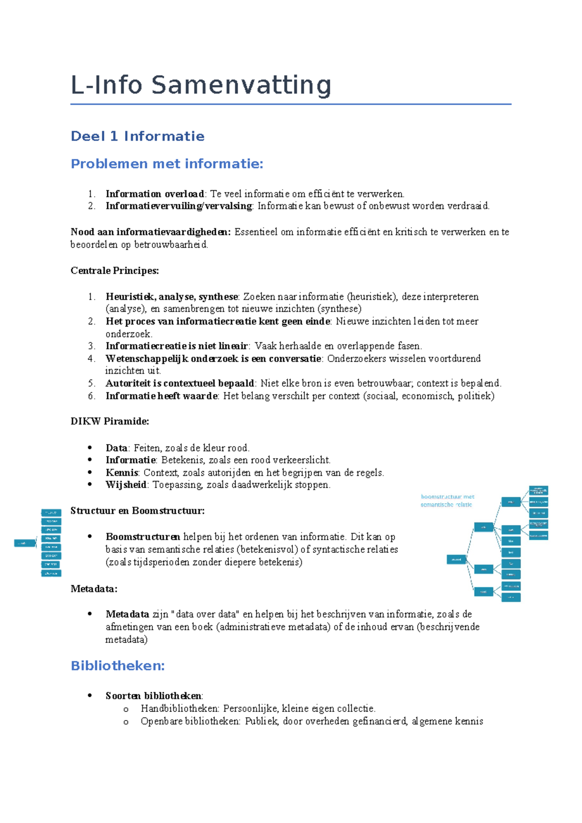 L-Info Samenvatting - L-Info Samenvatting Deel 1 Informatie Problemen ...