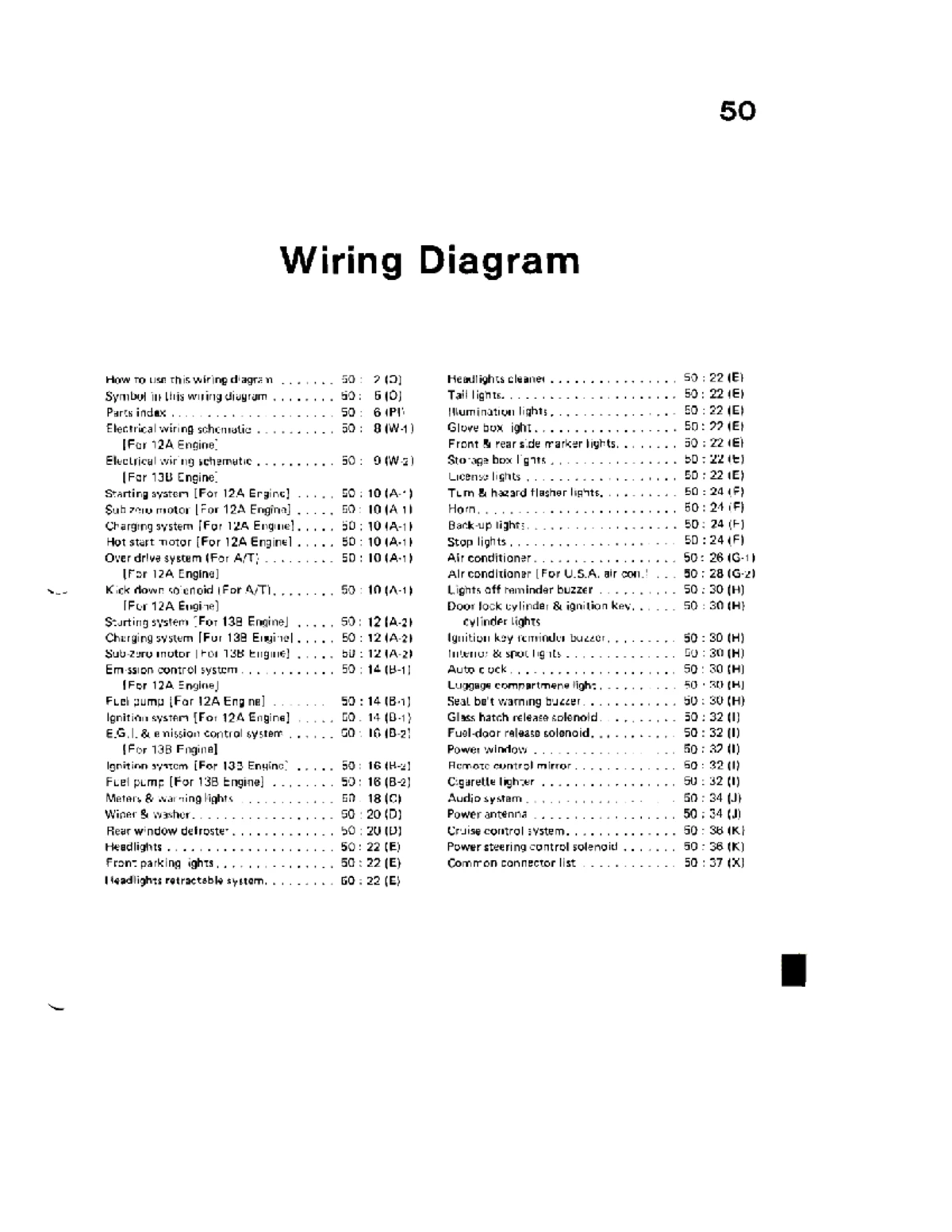 MAZDA Demio (DW) 1.3 16V Wiring Diagram Overview (1998-2003) - Studocu