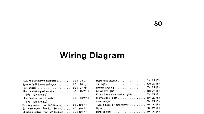 MAZDA Demio (DW) 1.3 16V Wiring Diagram Overview (1998-2003) - Studocu