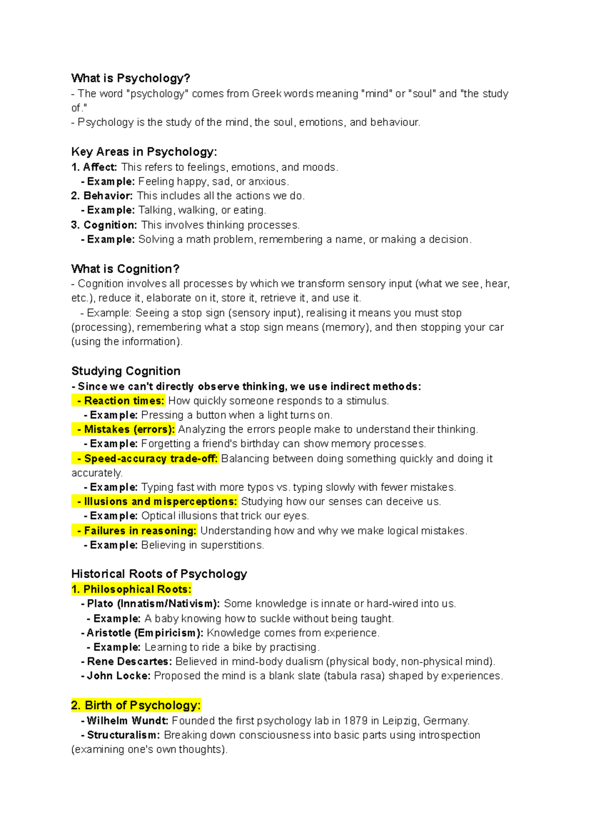 PSYC681 Lecture 1: Introduction to Psychology and Key Concepts - Studocu