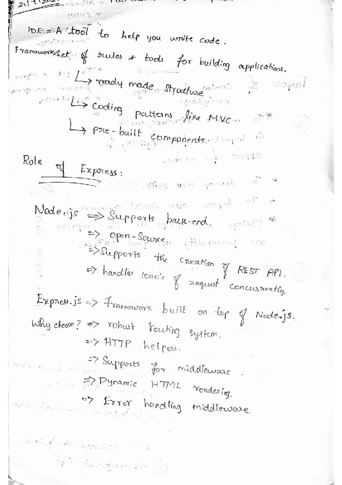 Full Stack Web Development Notes: IDE & Frameworks Overview - Studocu