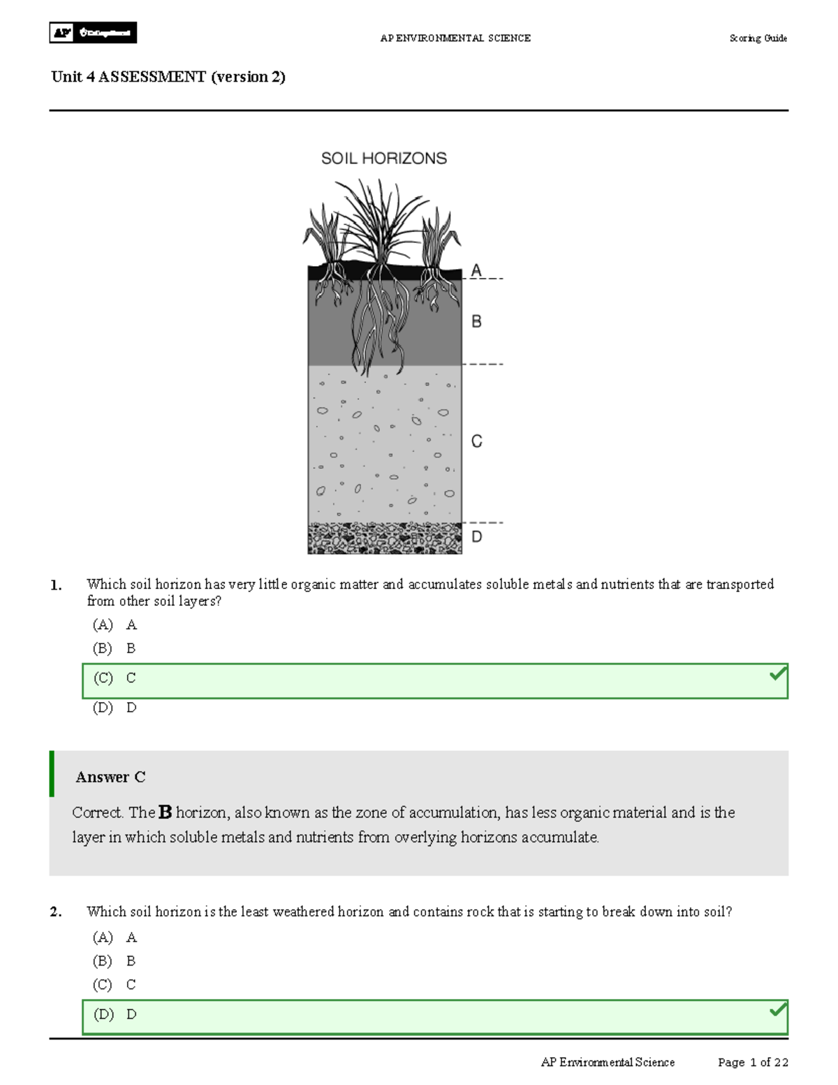 SG Unit4 Assessmentversion 2 673763 ca542903 - Which soil horizon 